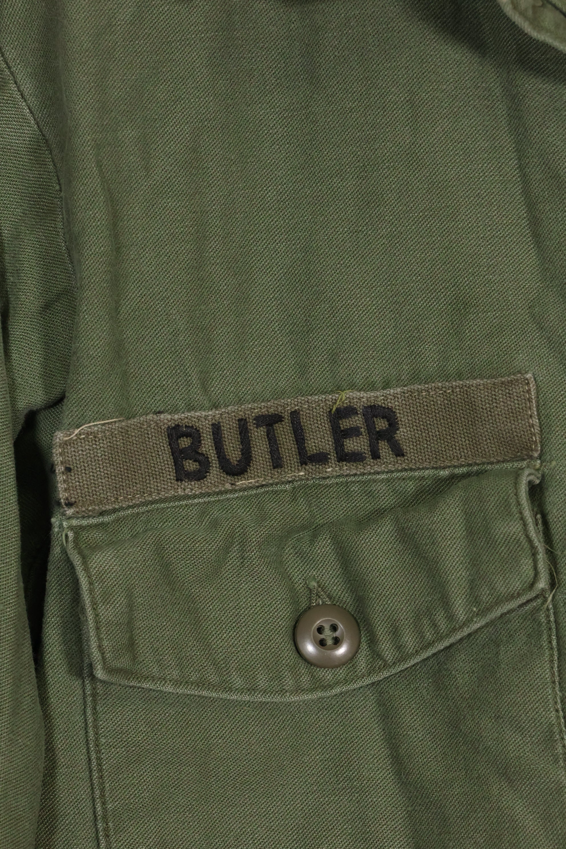 1967年契約　アメリカ海軍　OG-107 ユーティリティシャツ　工兵部隊 SEABEES　同一オーナー C