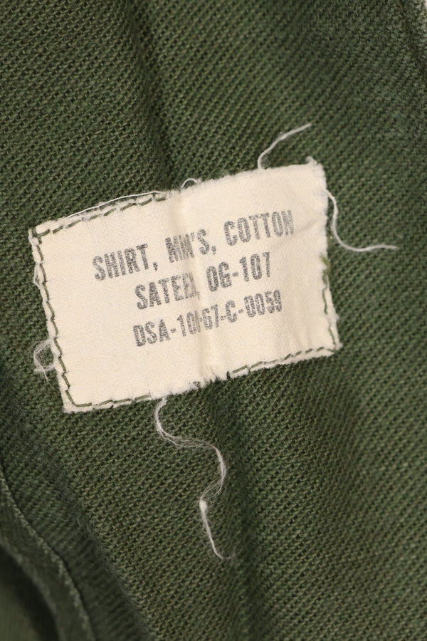 1967年契約　アメリカ海軍　OG-107 ユーティリティシャツ　工兵部隊 SEABEES　同一オーナー C