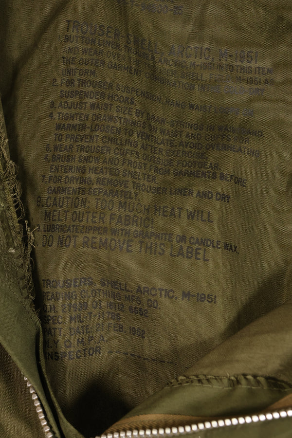 1952 Contract, M-R, U.S. Military, M-1951 Field Pants, Overpants, Virtually Unused
