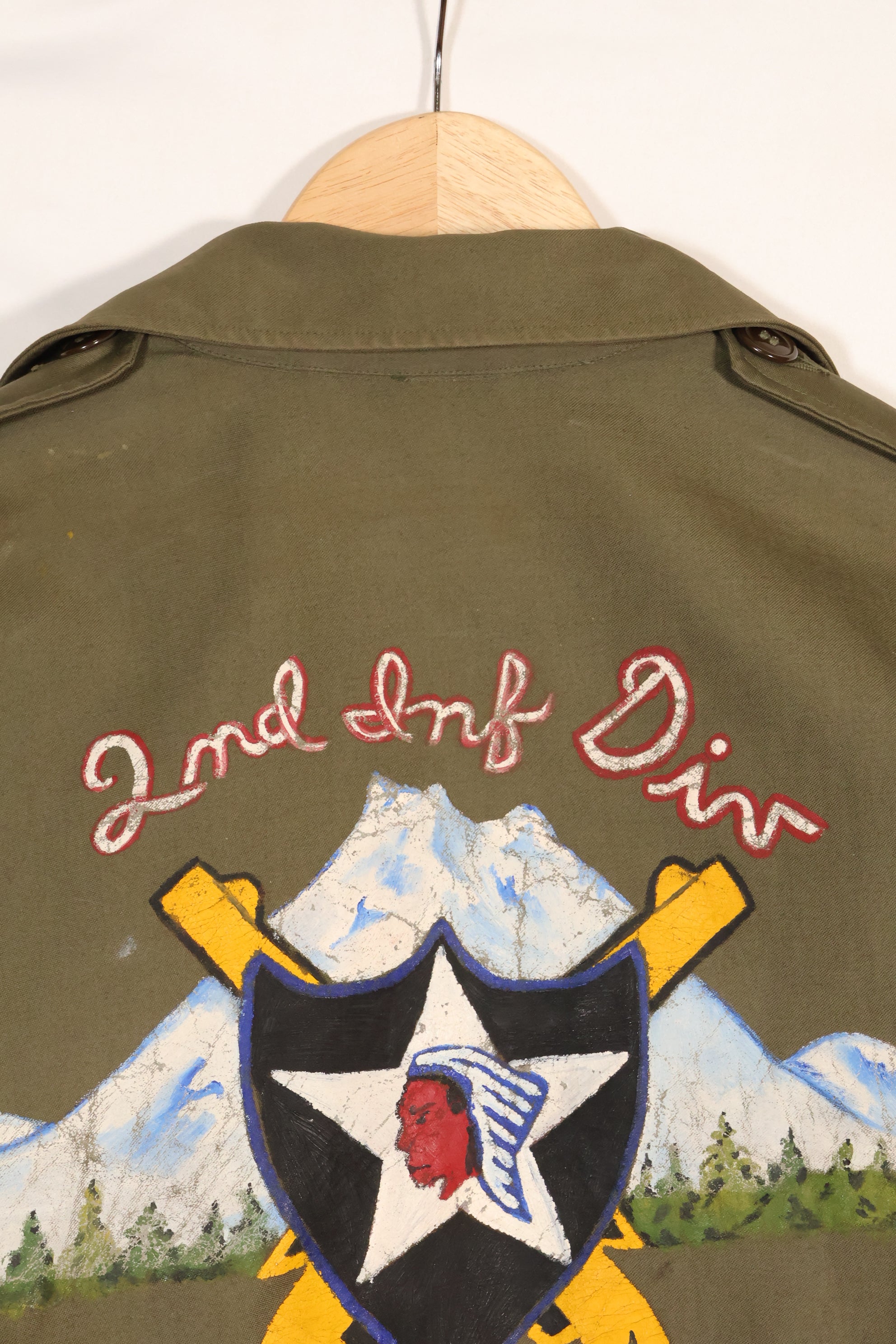 1940年代　アメリカ軍　M43　フィールドジャケット 2nd Inf カスタムペイントジャケット　ほぼ未使用品