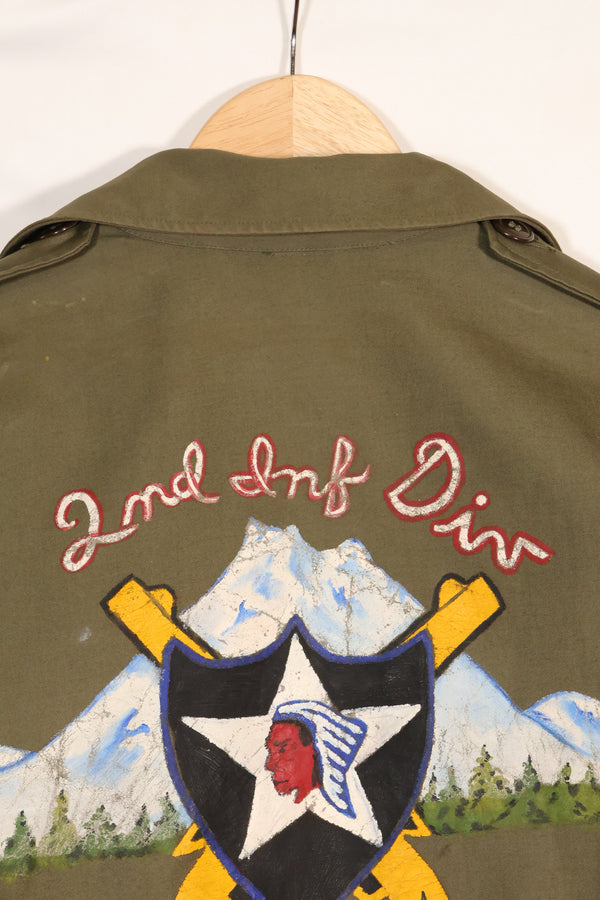 1940年代　アメリカ軍　M43　フィールドジャケット 2nd Inf カスタムペイントジャケット　ほぼ未使用品