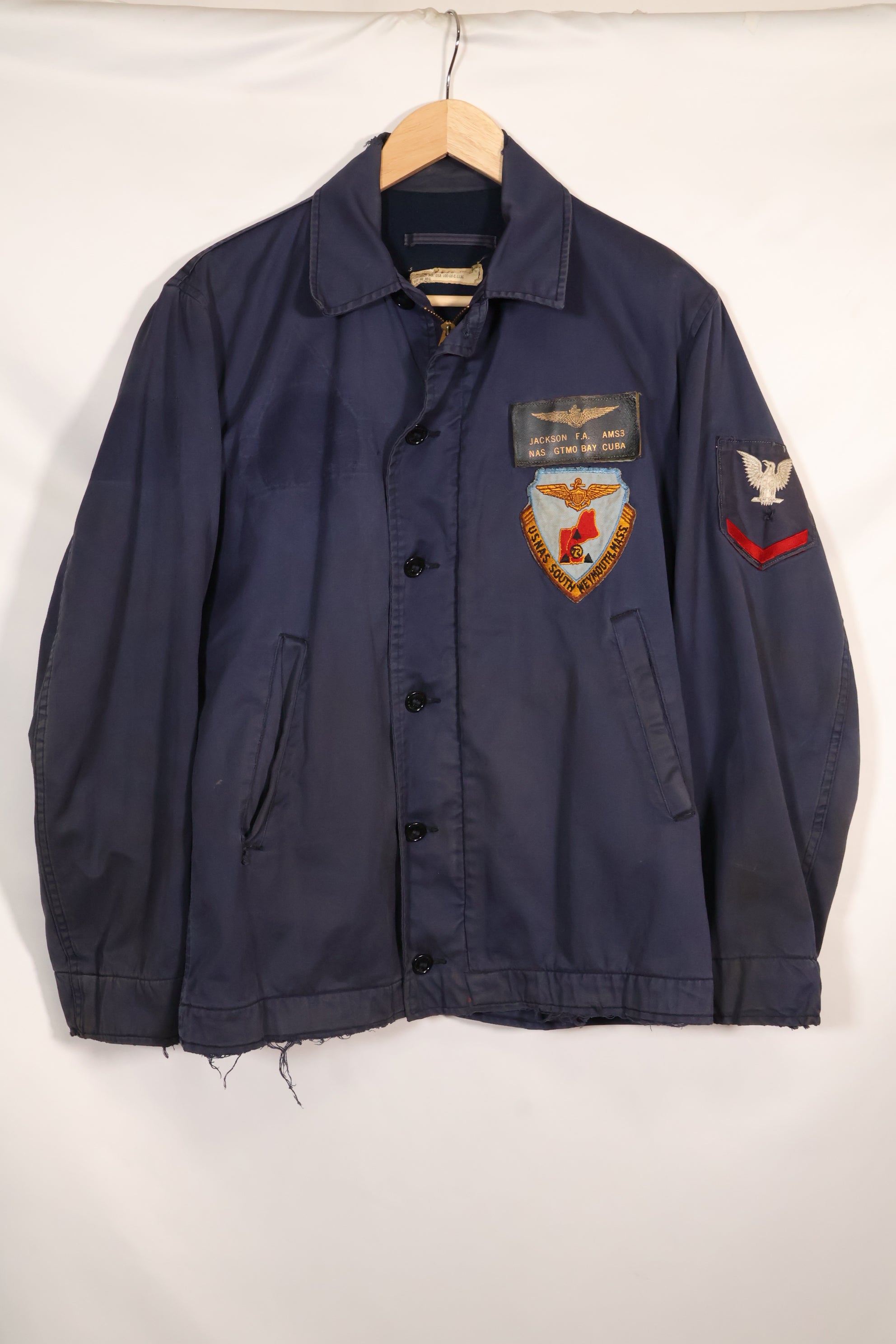 1968年契約　アメリカ海軍　対潜哨戒整備兵　デッキジャケット　ローカルメイドパッチ付　中古品