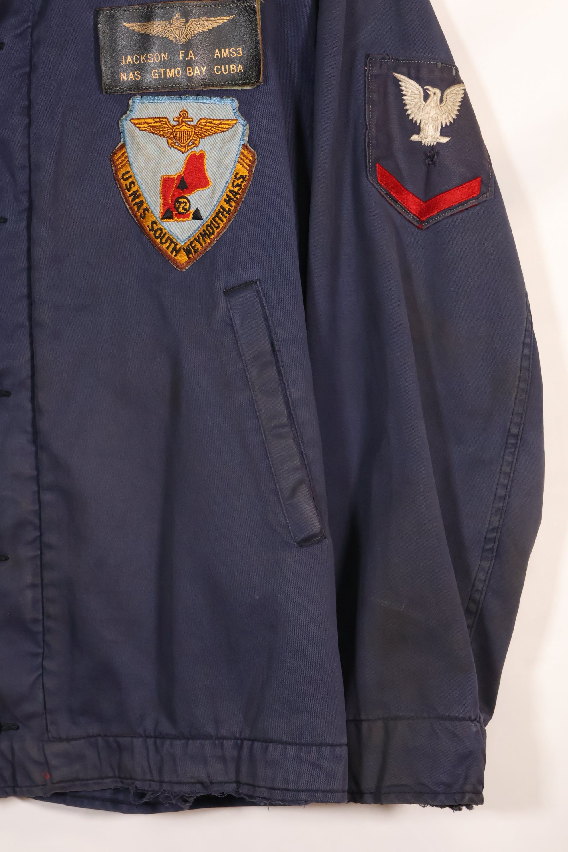 1968年契約　アメリカ海軍　対潜哨戒整備兵　デッキジャケット　ローカルメイドパッチ付　中古品
