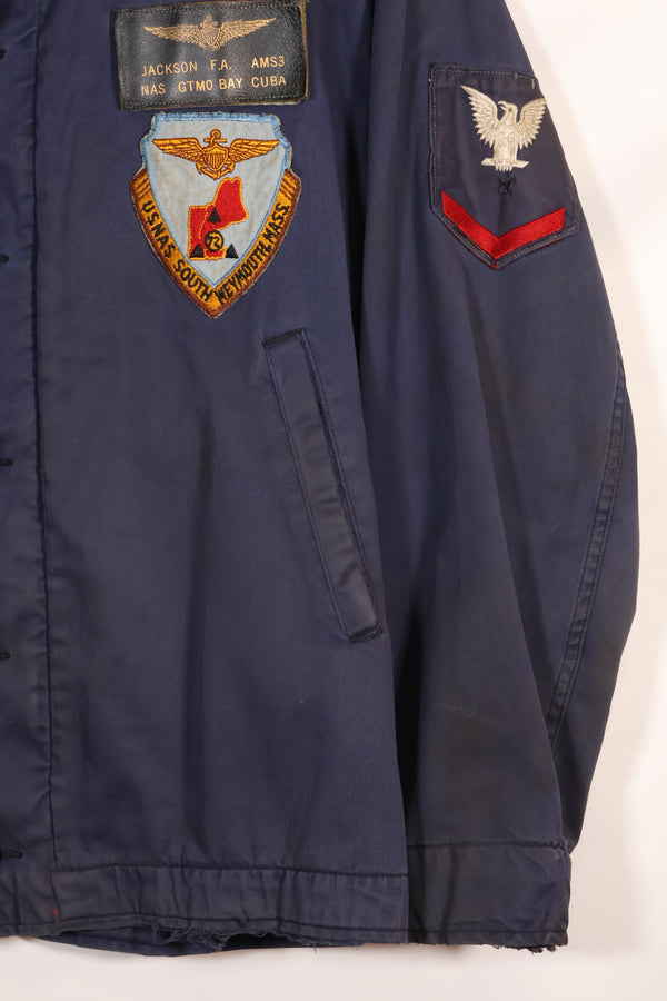 1968年契約　アメリカ海軍　対潜哨戒整備兵　デッキジャケット　ローカルメイドパッチ付　中古品