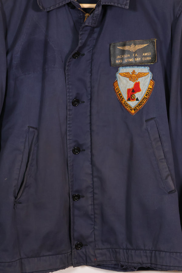 1968年契約　アメリカ海軍　対潜哨戒整備兵　デッキジャケット　ローカルメイドパッチ付　中古品