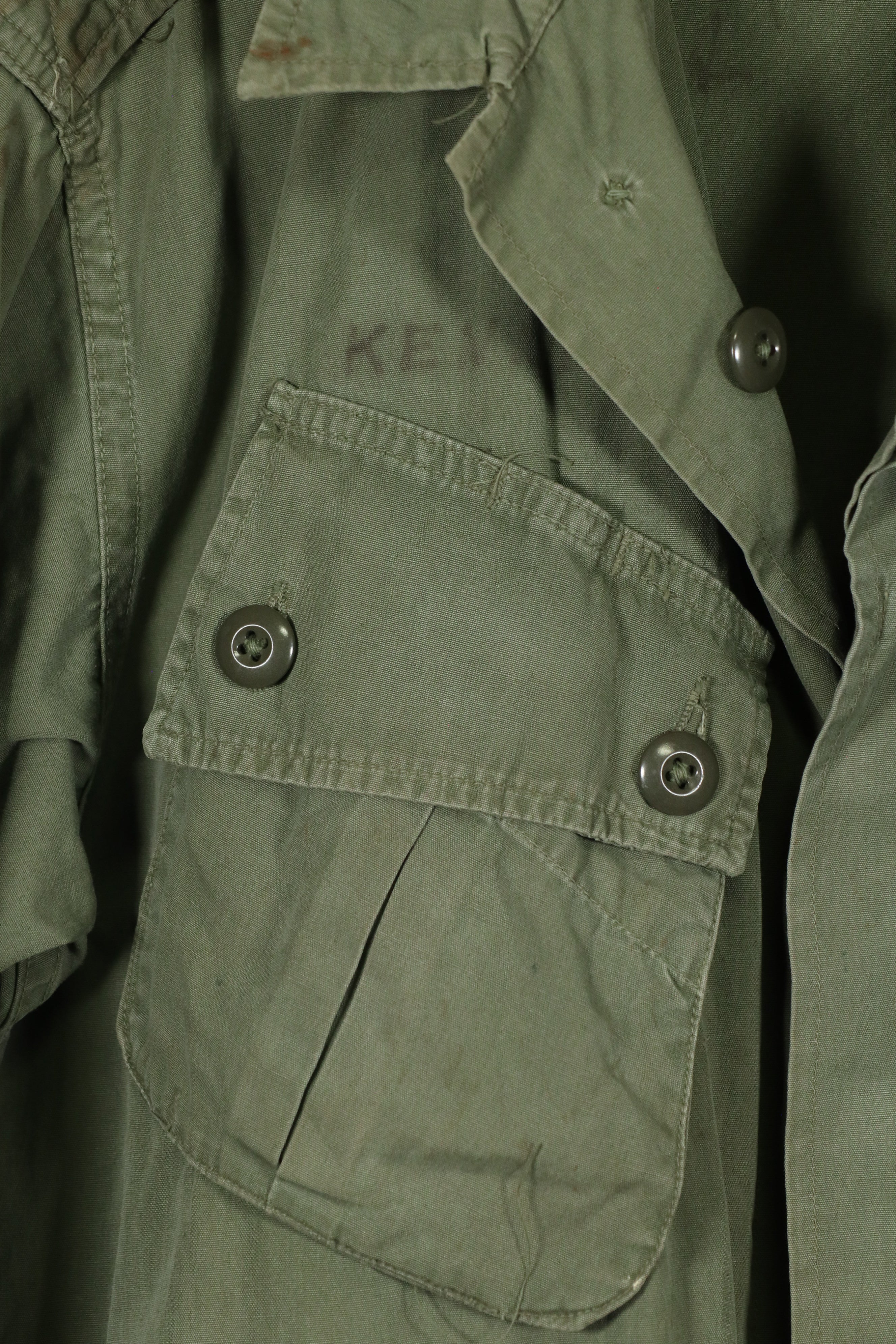 実物　1963年製　1st Model ジャングルファティーグ　ジャケット　MEDIUM-LONG　退色あり　中古品