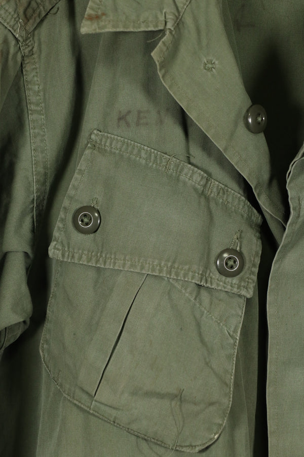 実物　1963年製　1st Model ジャングルファティーグ　ジャケット　MEDIUM-LONG　退色あり　中古品