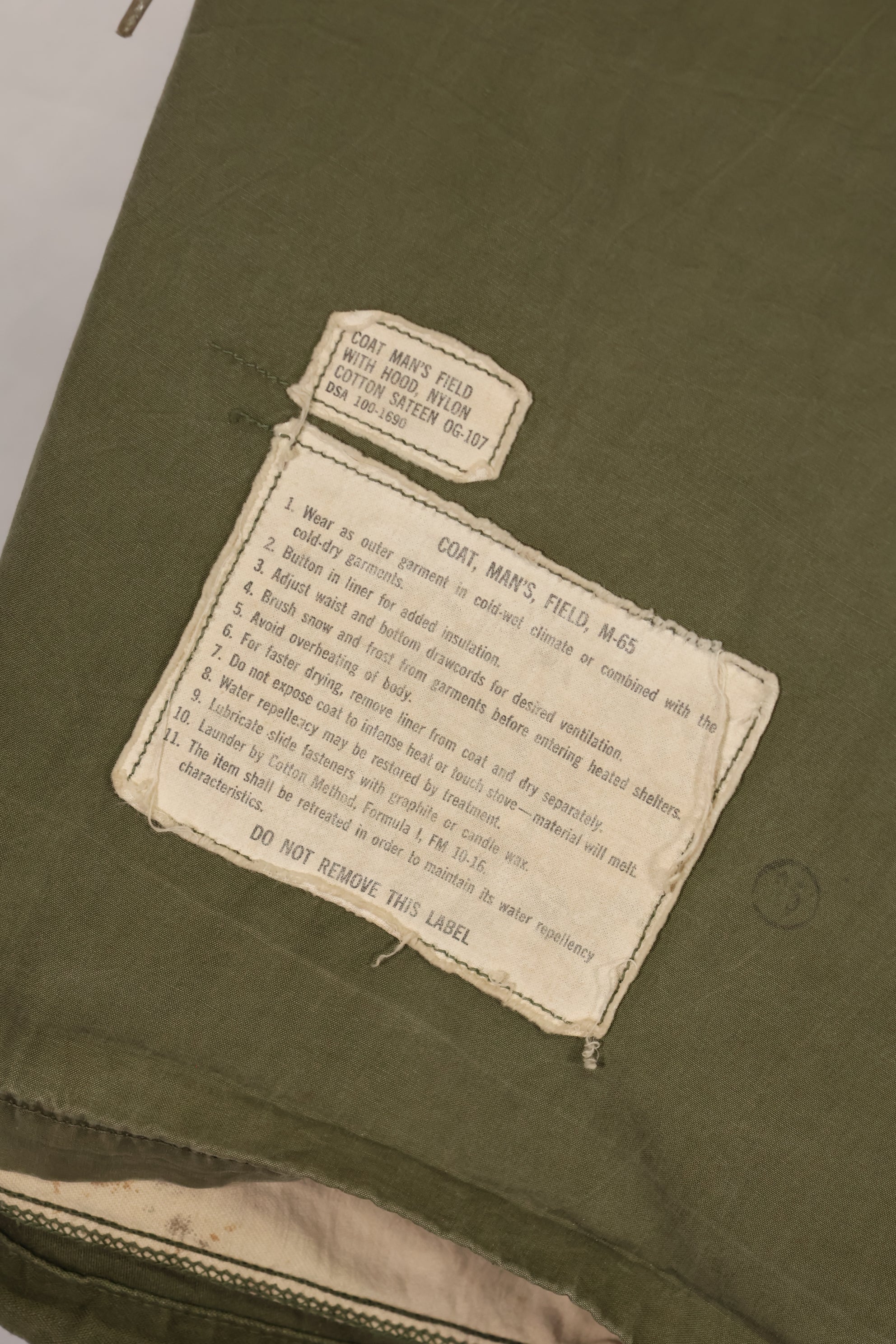 実物　1st Model 元SF隊員所有　最初期型 M65 フィールドジャケット　推定1965〜66年 中古品
