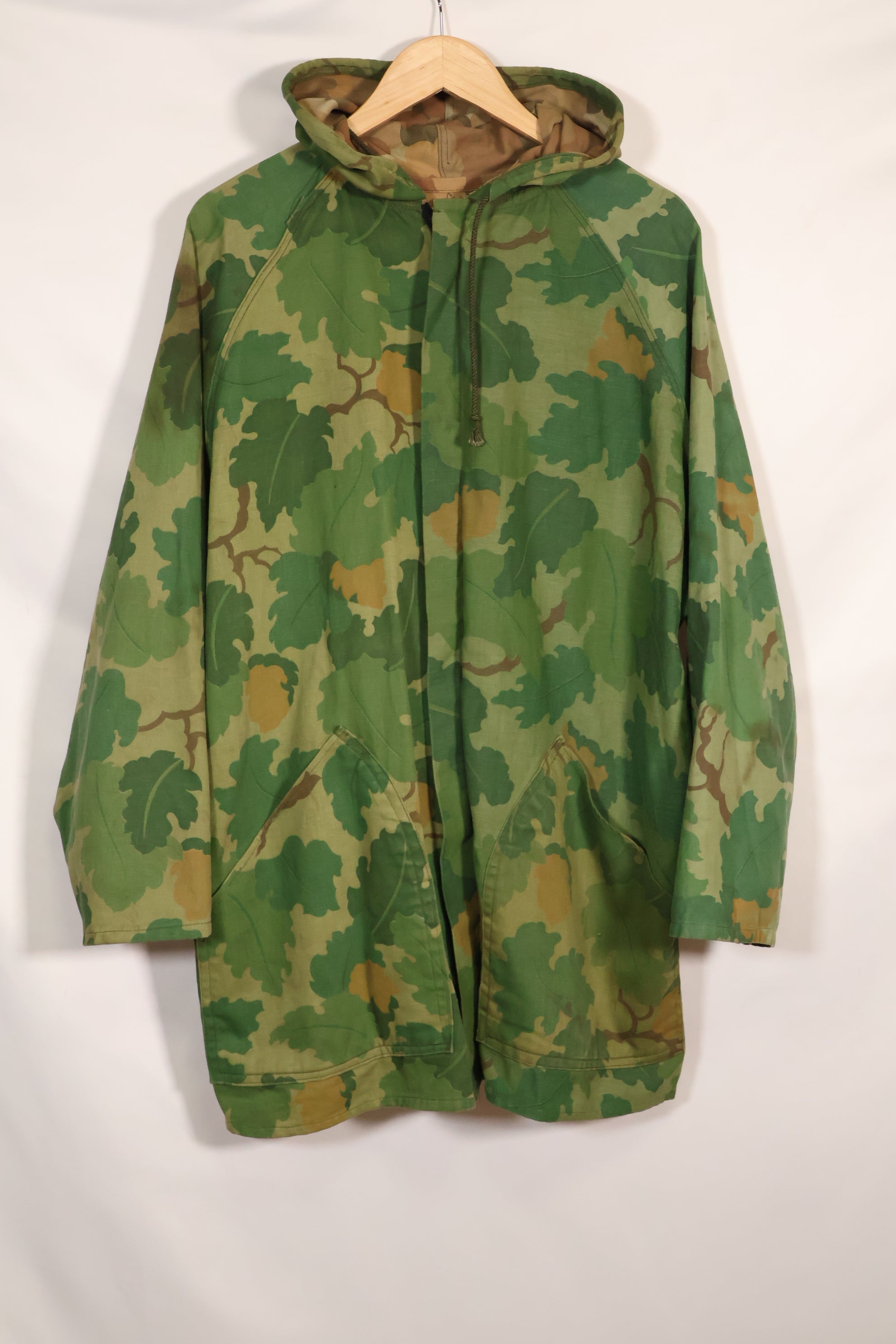 古いレプリカ　アメリカ海兵隊　ミッチェル迷彩　リバーシブル　パーカー　中古品