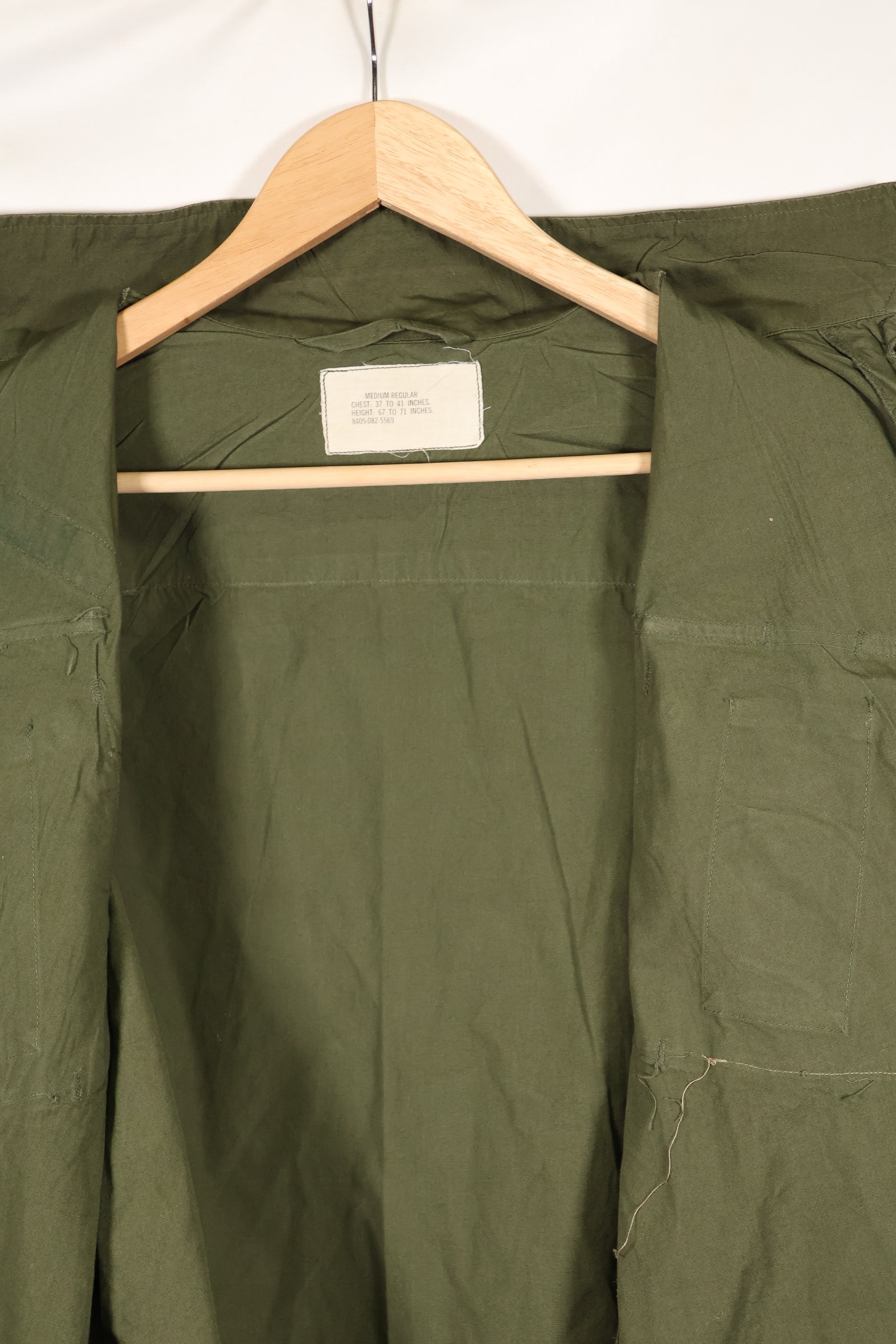 Circa 1966-67 M-R 3rd Model Jungle Fatigue Jacket with patches, good condition.