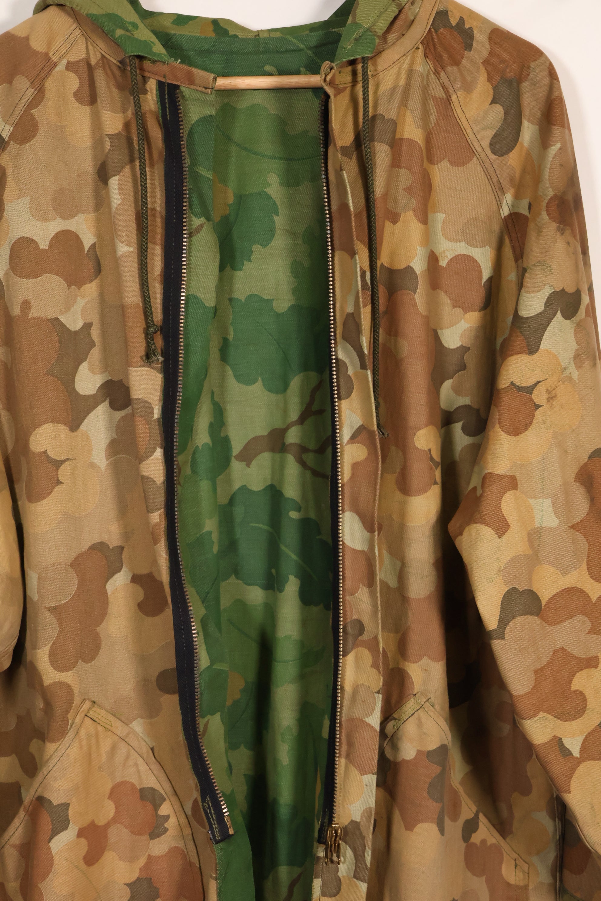 古いレプリカ　アメリカ海兵隊　ミッチェル迷彩　リバーシブル　パーカー　中古品