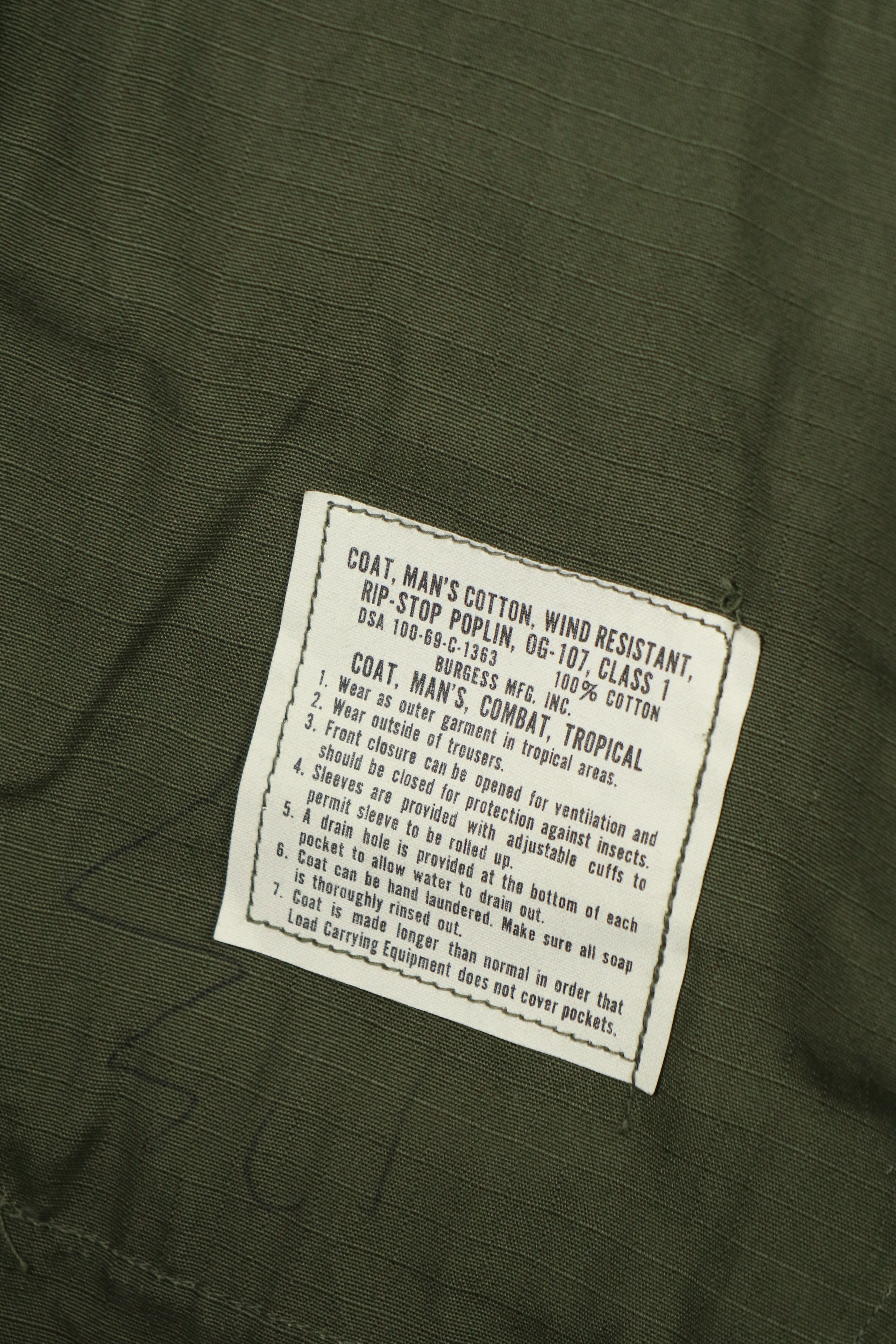 実物　デッドストック品　1969年製　4th Model ジャングルファティーグ   X-SMALL-REGULAR