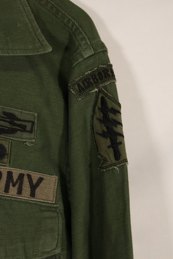 実物　1968年　沖縄製 グリーンベレーSSI付き　OG-107　ユーティリティシャツ　中古品