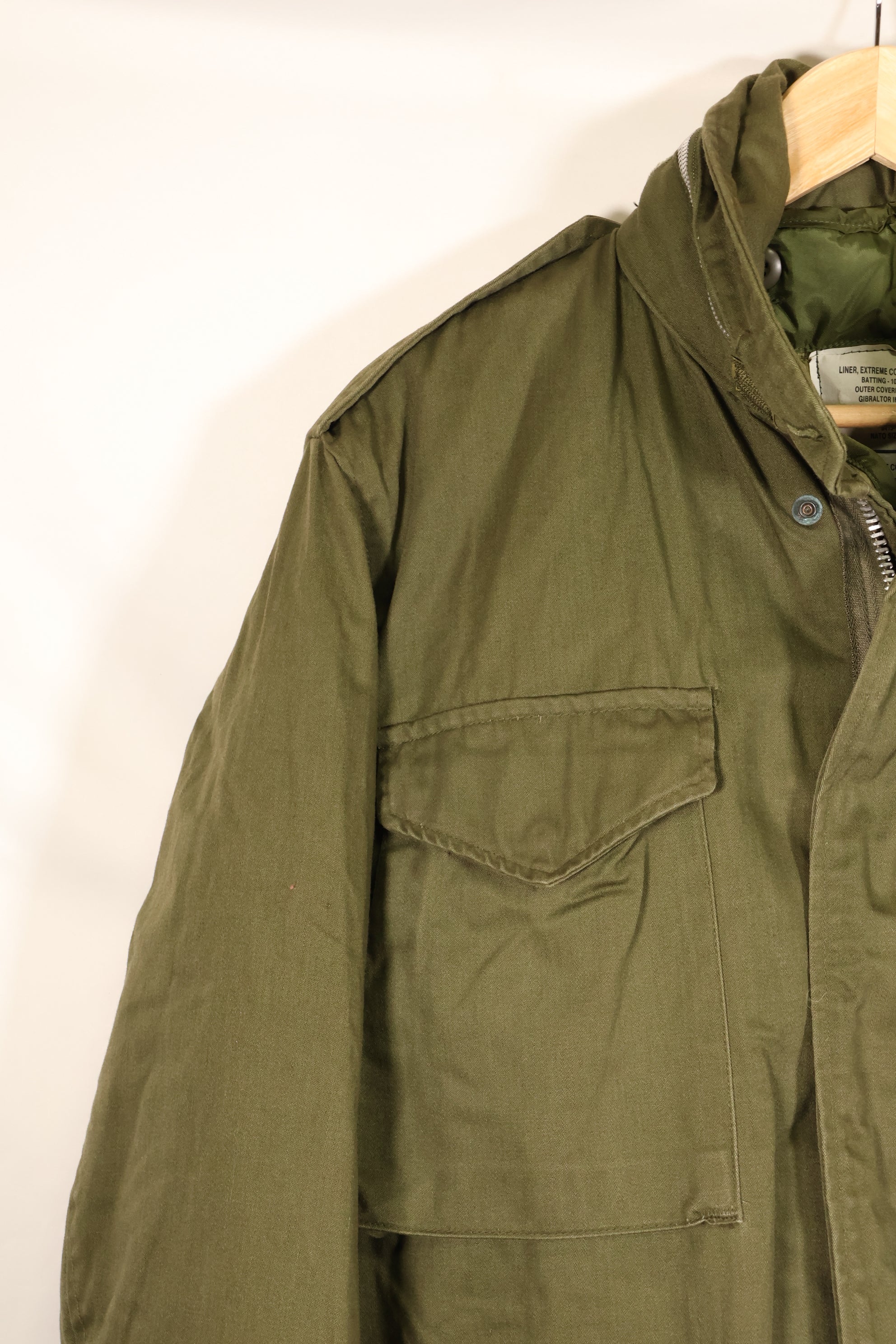 1967 Contract, M-R, U.S. Military, 2nd Model M65 Field Jacket, Aluminum Zipper, With Liner, Used