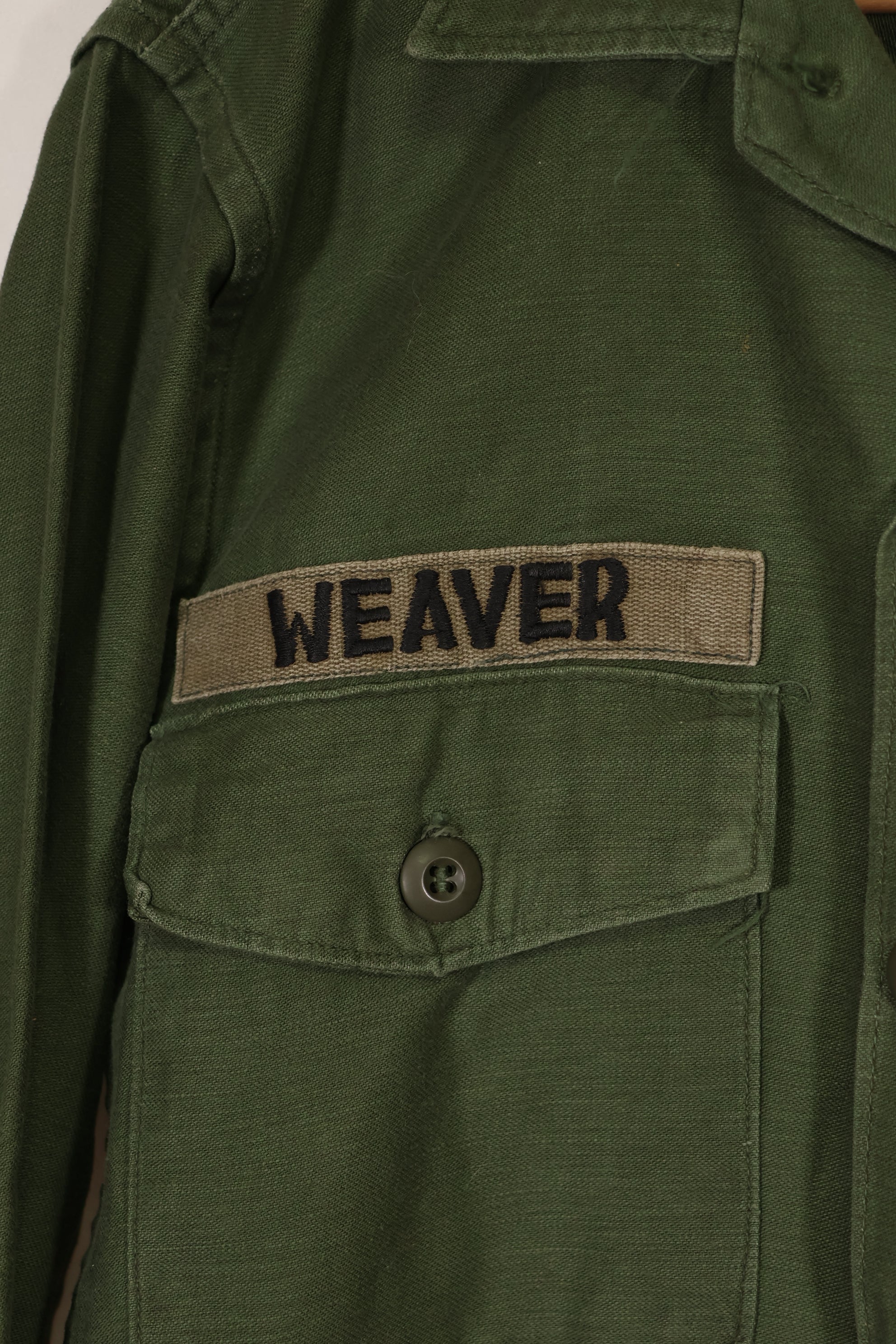 実物　1968年　沖縄製 グリーンベレーSSI付き　OG-107　ユーティリティシャツ　中古品