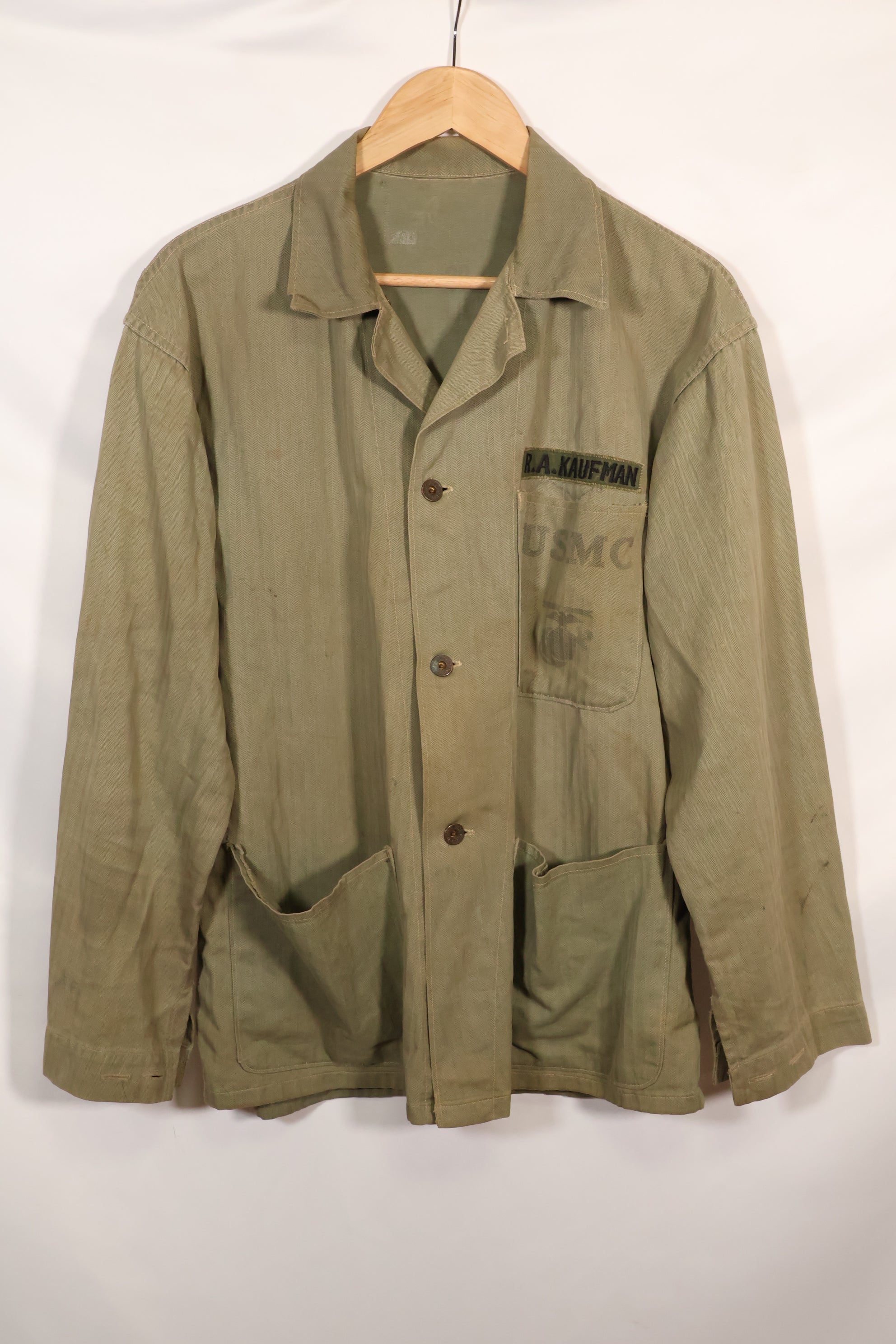 1940年代　アメリカ海兵隊　USMC　P-47　HBT　ユーティリティジャケット　中古品