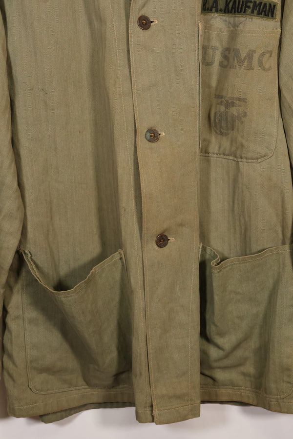 1940年代　アメリカ海兵隊　USMC　P-47　HBT　ユーティリティジャケット　中古品