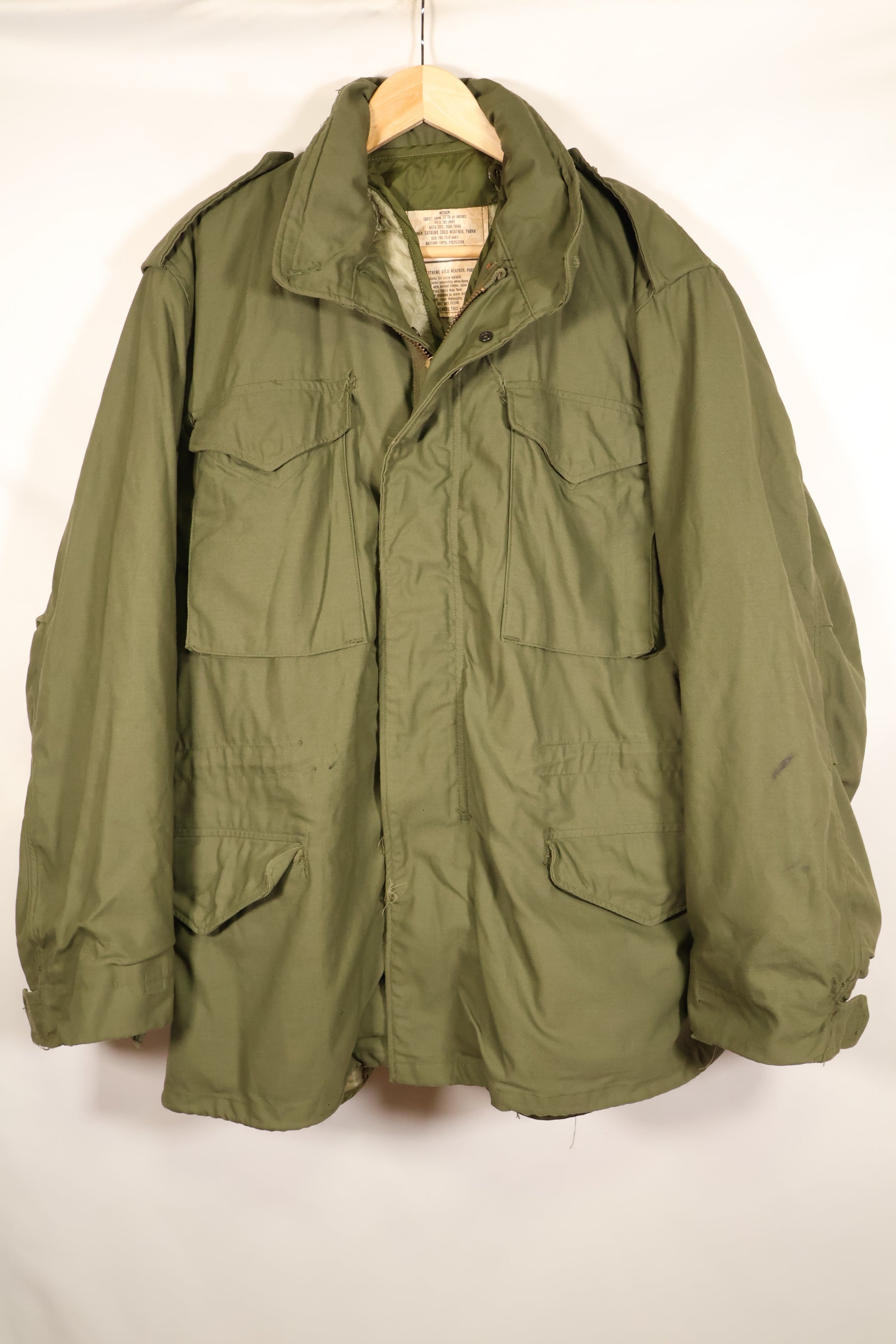 1976年契約　M-R　アメリカ軍　M65　フィールドジャケット　1973年M65パーカーライナー　組合わせ品　中古品