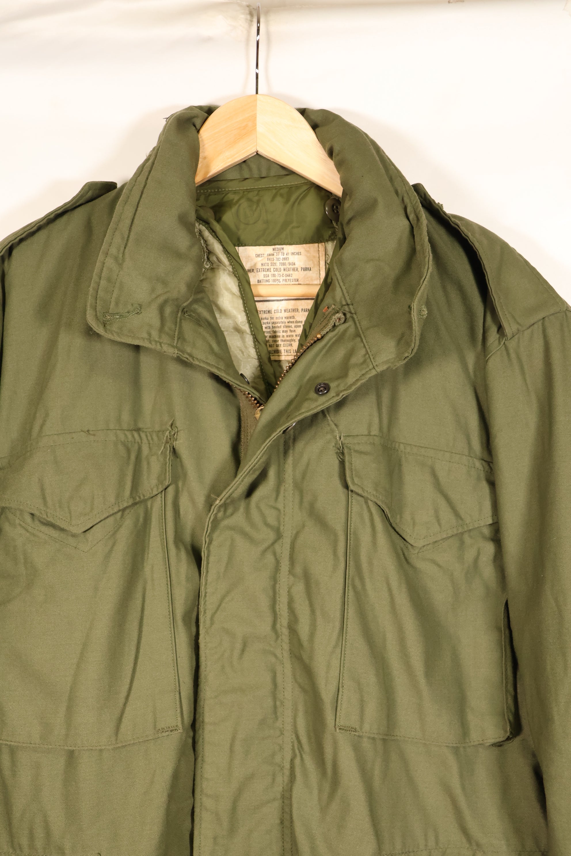 1976年契約　M-R　アメリカ軍　M65　フィールドジャケット　1973年M65パーカーライナー　組合わせ品　中古品