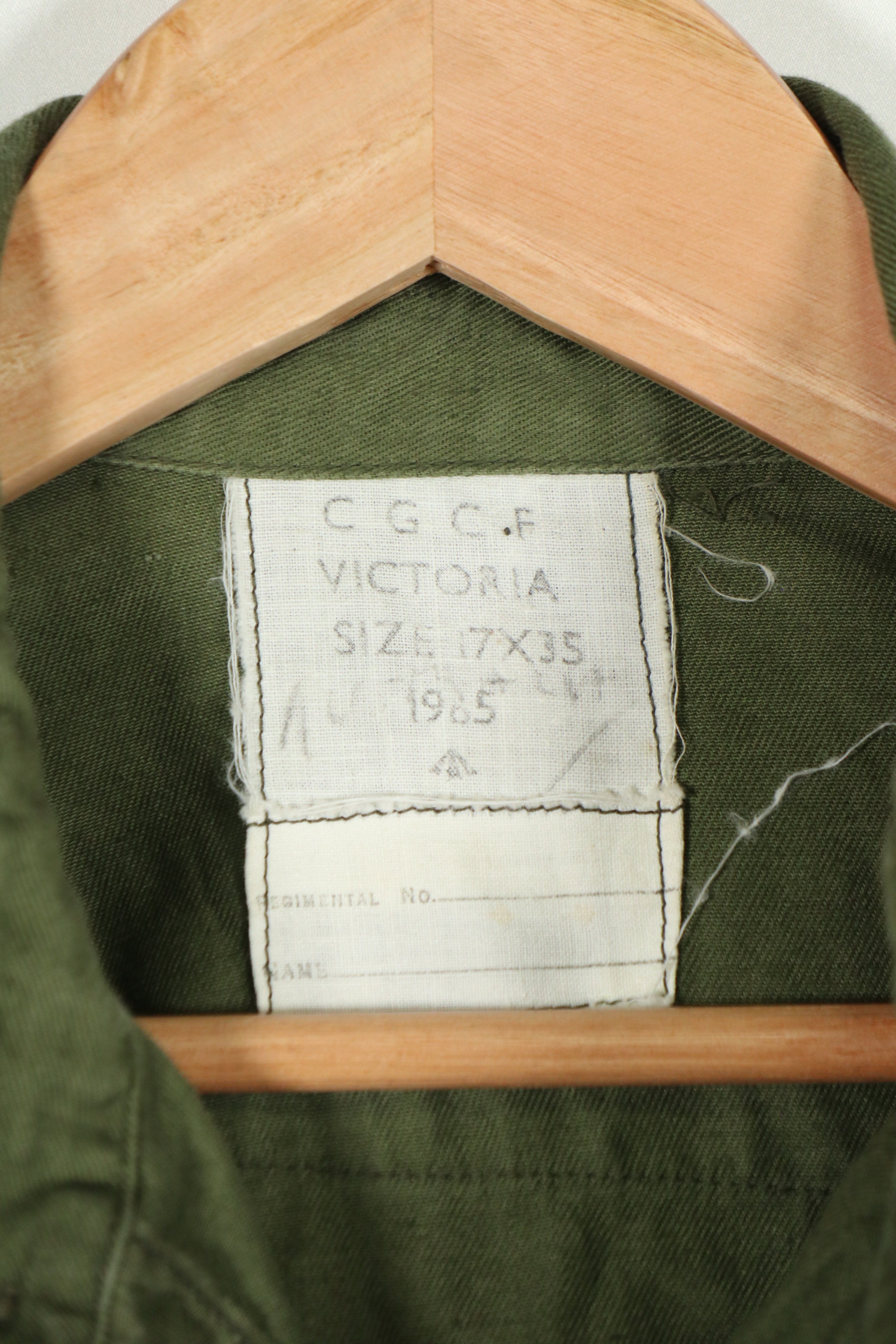 正品1965年澳大利亚陆军军用衬衫，二手