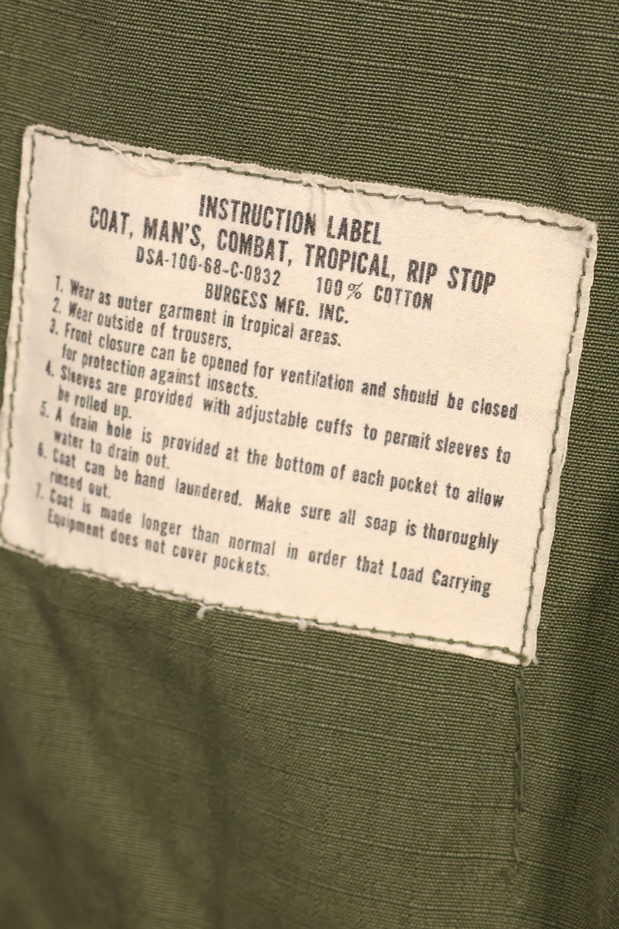 1968 Contract S-S 4th Model Jungle Fatigue Jacket Used