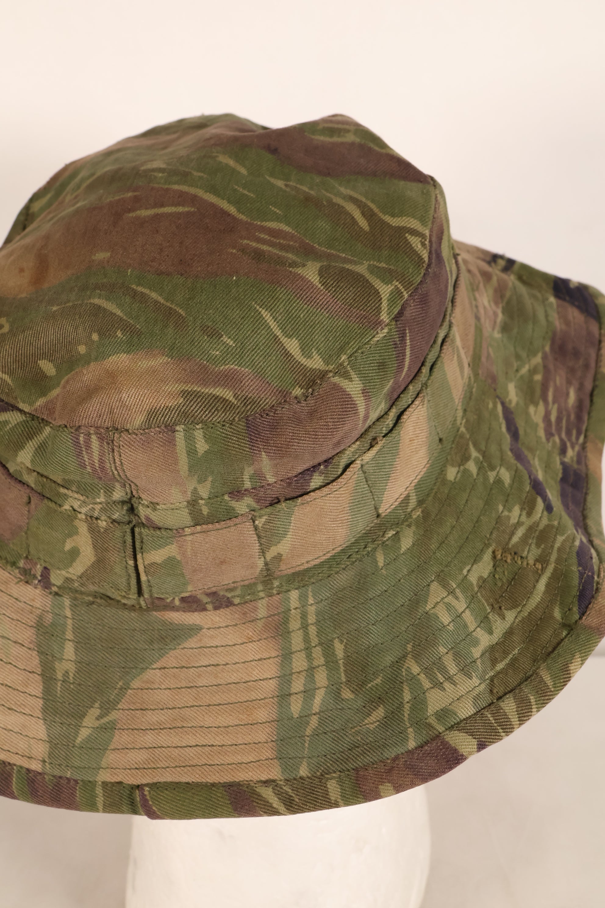 Authentic Fabric: Tiger Stripe, TO78, Silver Tiger Pattern, CISO Cut, Boonie Hat, Post-War, Used