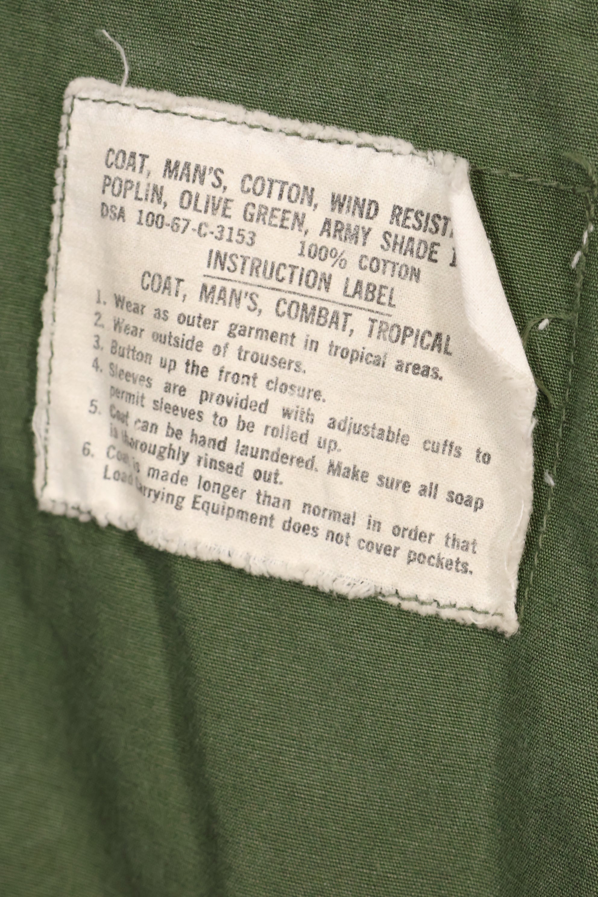 1967 Contract M-R 3rd Model Jungle Fatigue Jacket in good used condition