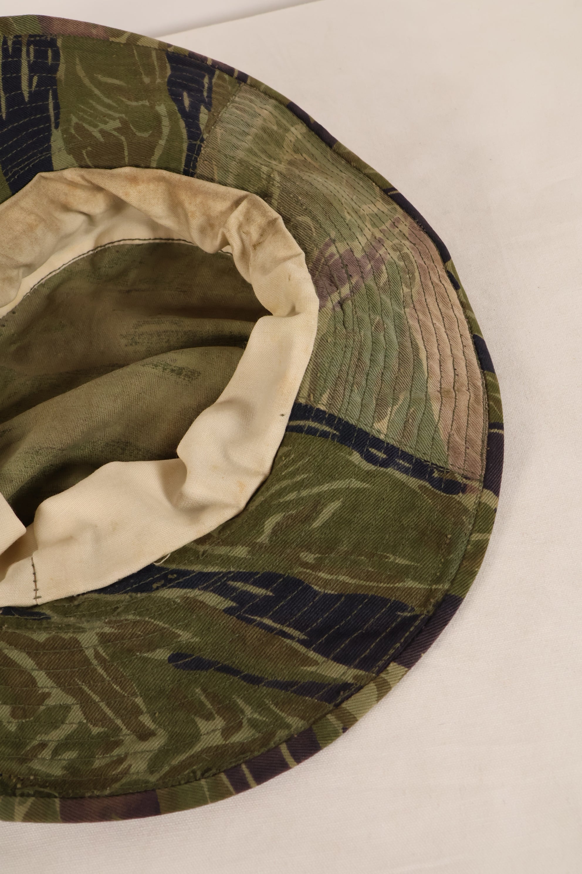Authentic Fabric: Tiger Stripe, TO78, Silver Tiger Pattern, CISO Cut, Boonie Hat, Post-War, Used
