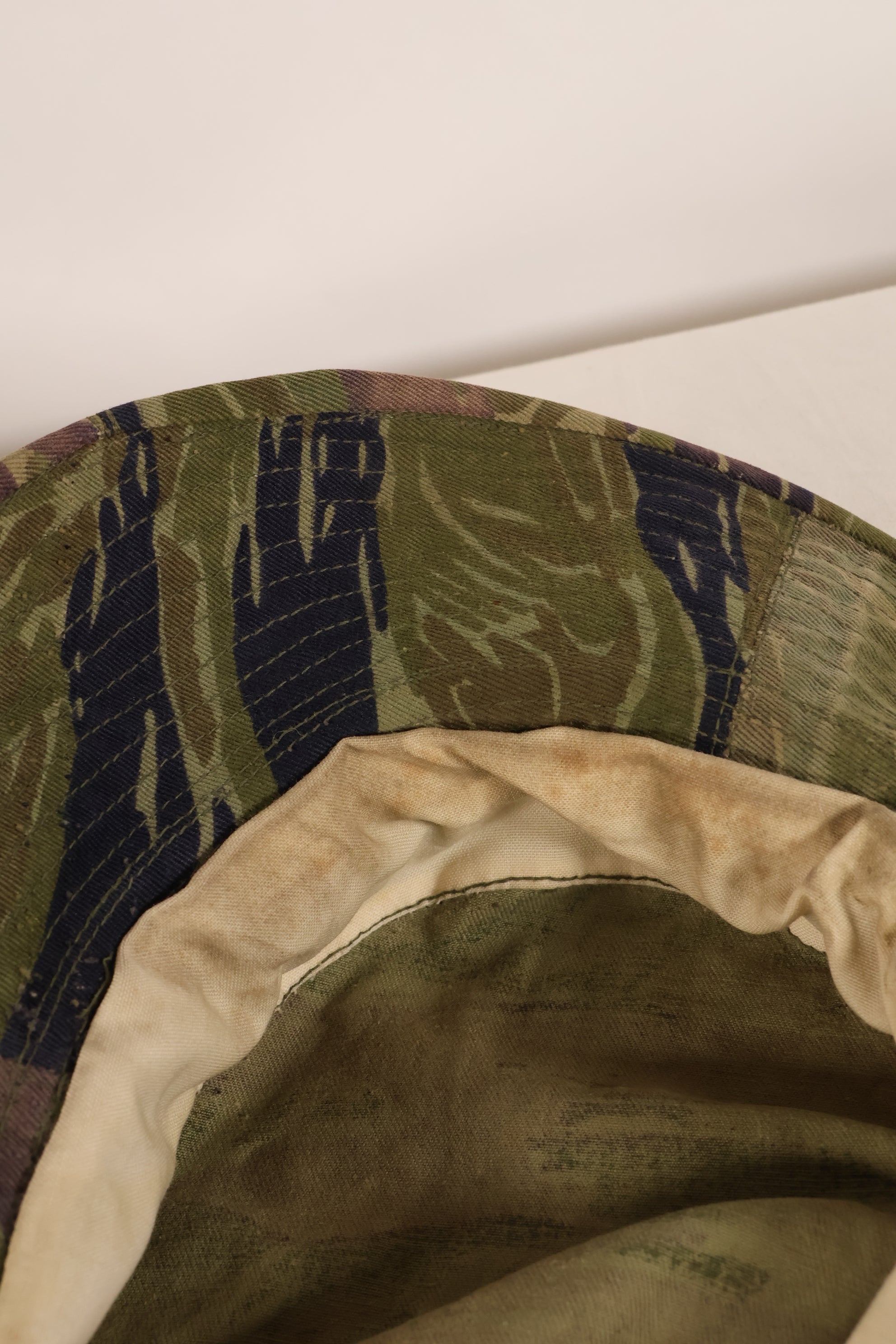 Authentic Fabric: Tiger Stripe, TO78, Silver Tiger Pattern, CISO Cut, Boonie Hat, Post-War, Used