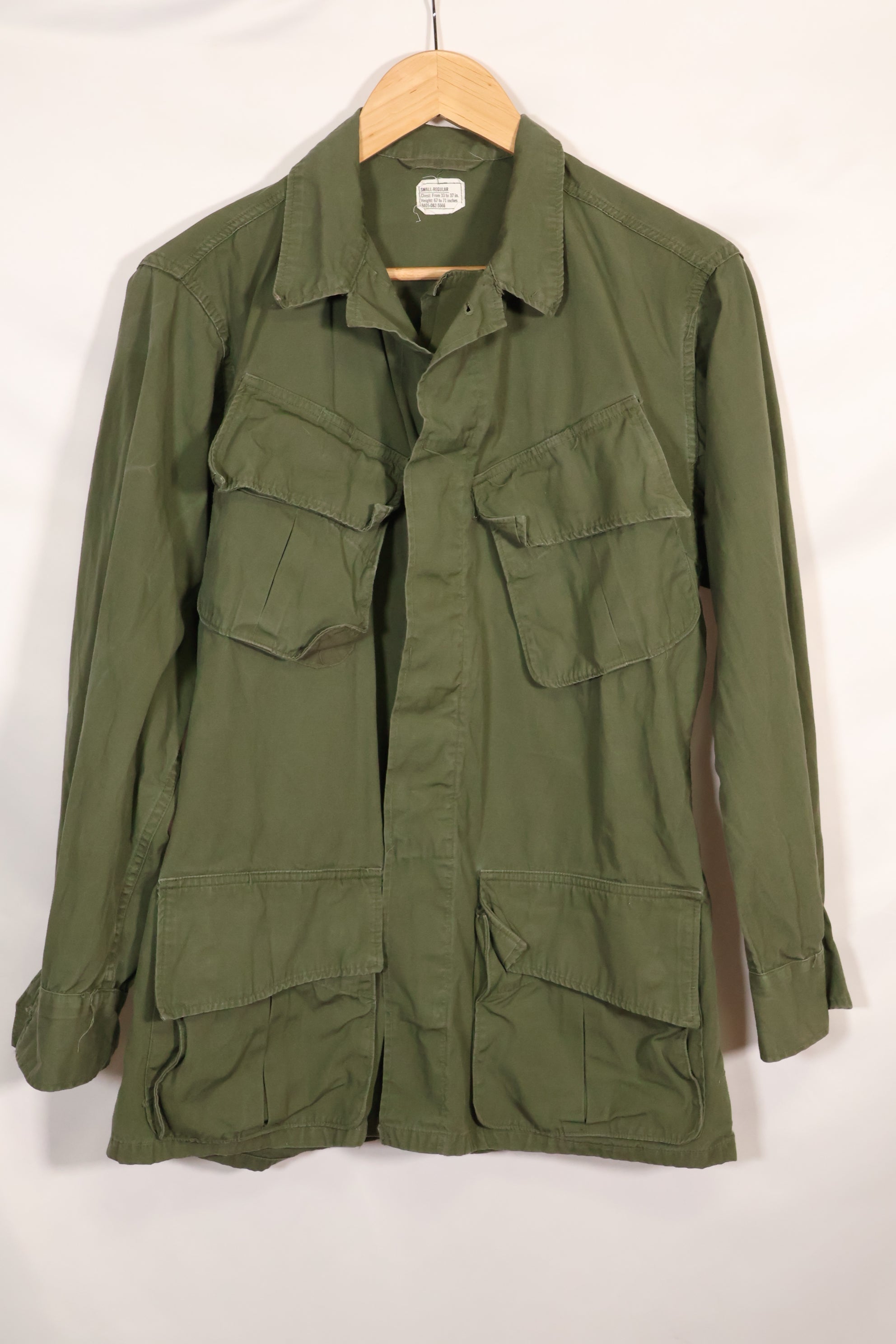 Circa 1966-67 S-R 2nd Model Jungle Fatigue Jacket without epaulettes, eclectic, used.