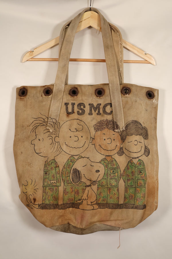 オーダーメイド品　WWII アメリカ海軍　ダッフルバッグ改造　スヌーピーモチーフ　LA Kitzfitz 製