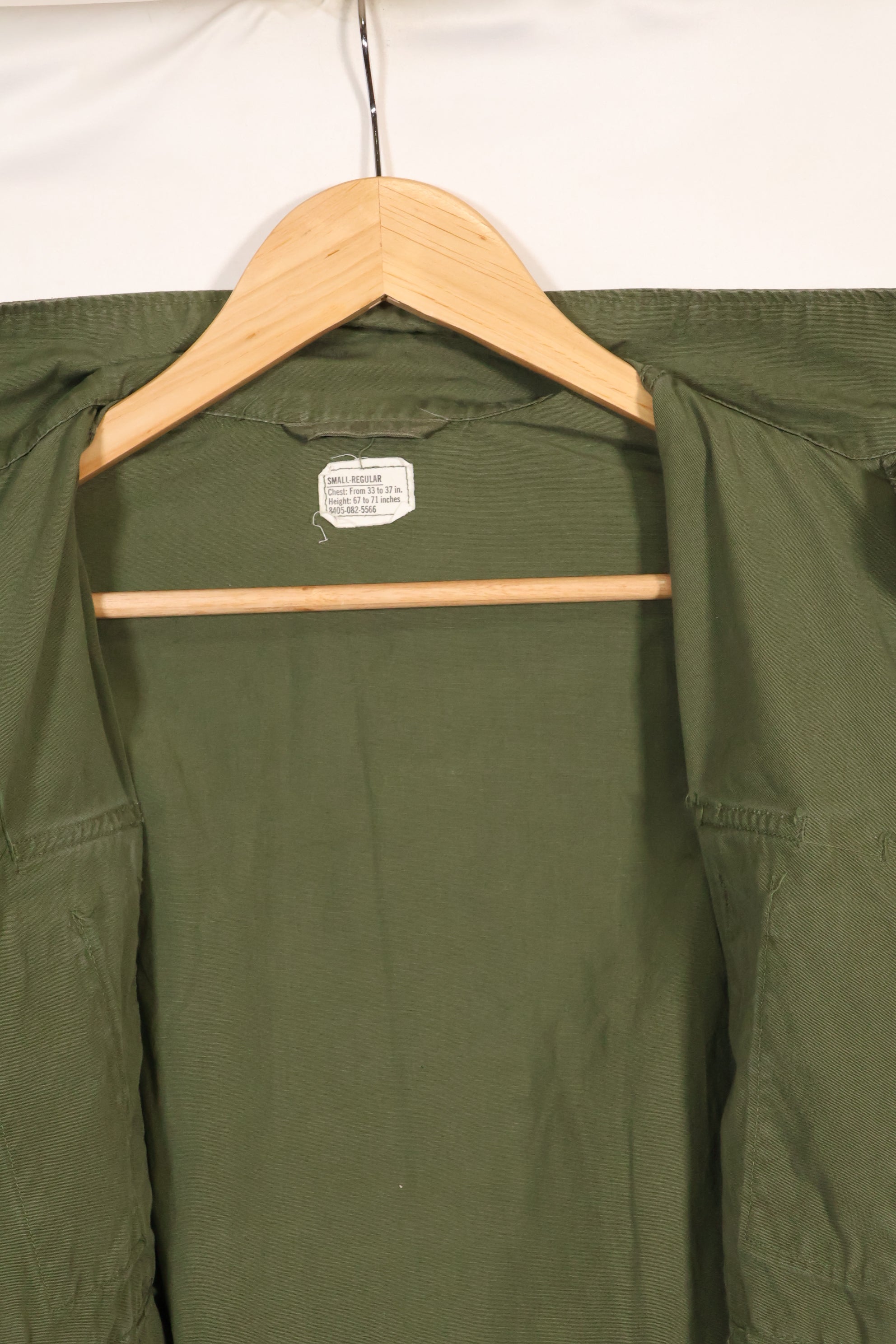 Circa 1966-67 S-R 2nd Model Jungle Fatigue Jacket without epaulettes, eclectic, used.