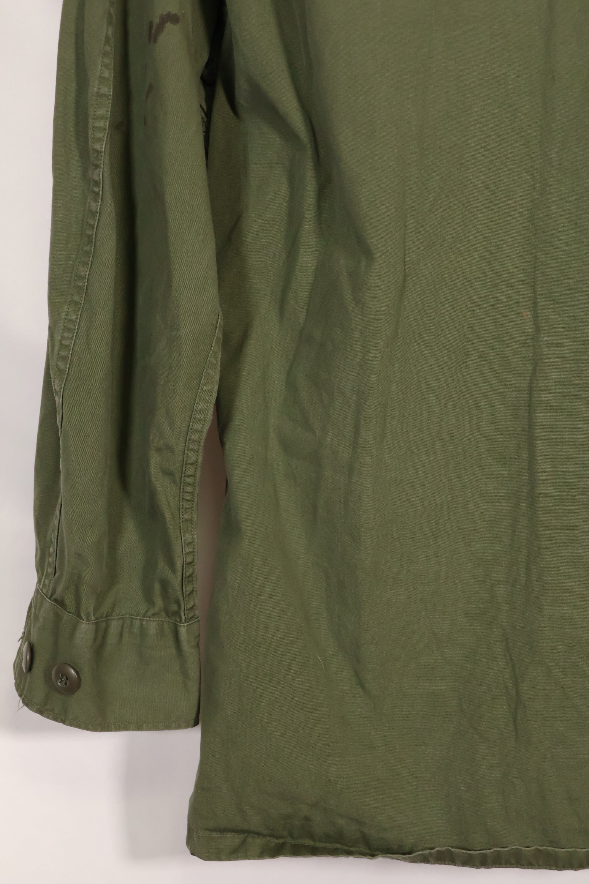 Circa 1966-67 S-R 2nd Model Jungle Fatigue Jacket without epaulettes, eclectic, used.