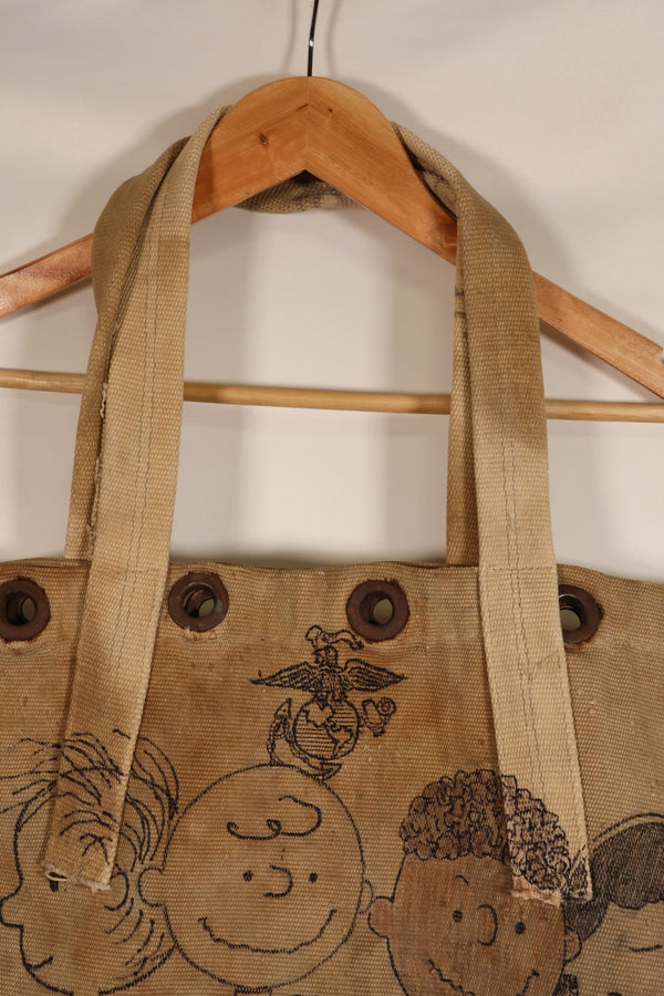Custom-Made Item: Modified WWII U.S. Navy Duffle Bag with Tiger Stripe Pattern and Snoopy Motif by LA Kitzfitz