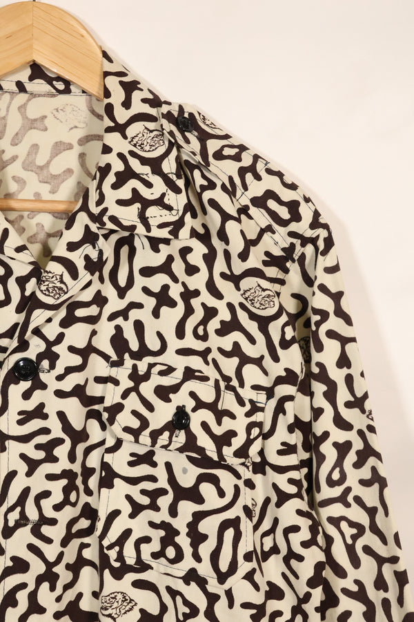 1980年代　韓国　学生用迷彩服　ハングル迷彩　シャツ　ほぼ未使用　A