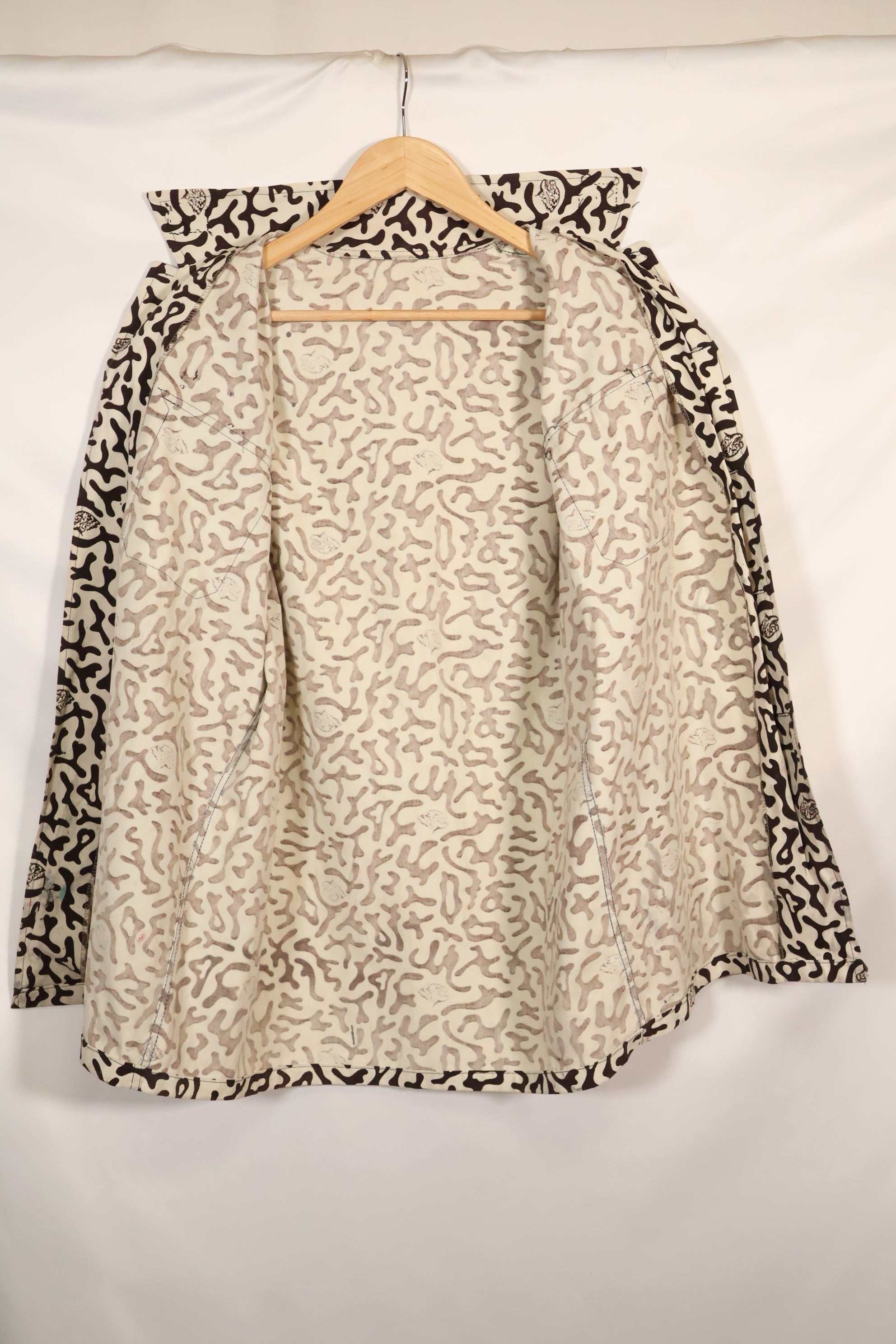 1980年代　韓国　学生用迷彩服　ハングル迷彩　シャツ　ほぼ未使用　A