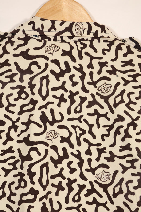 1980年代　韓国　学生用迷彩服　ハングル迷彩　シャツ　ほぼ未使用　A