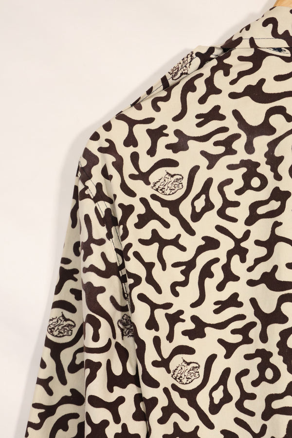 1980年代　韓国　学生用迷彩服　ハングル迷彩　シャツ　ほぼ未使用　A