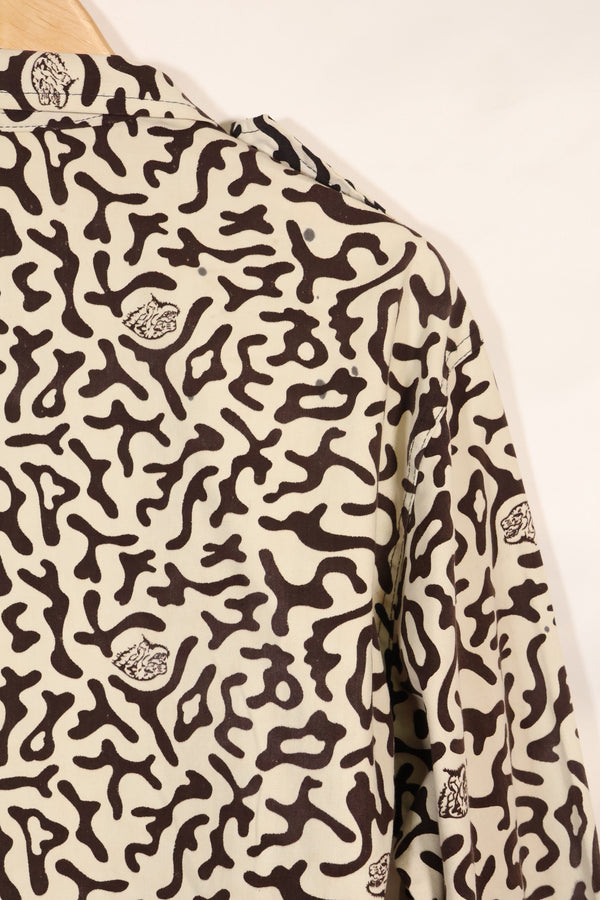 1980年代　韓国　学生用迷彩服　ハングル迷彩　シャツ　ほぼ未使用　A