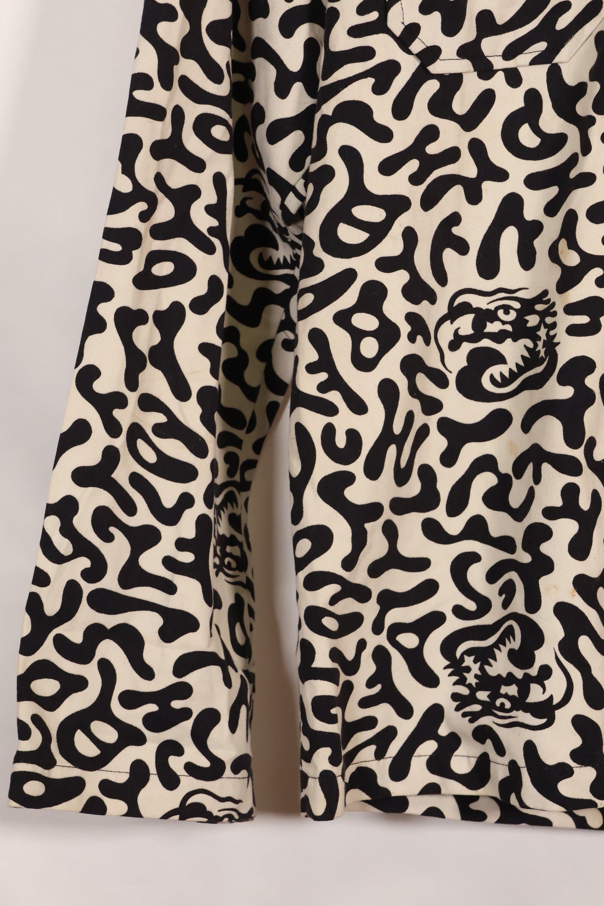 1980年代　韓国　学生用迷彩服　ハングル迷彩　シャツ　ほぼ未使用　B