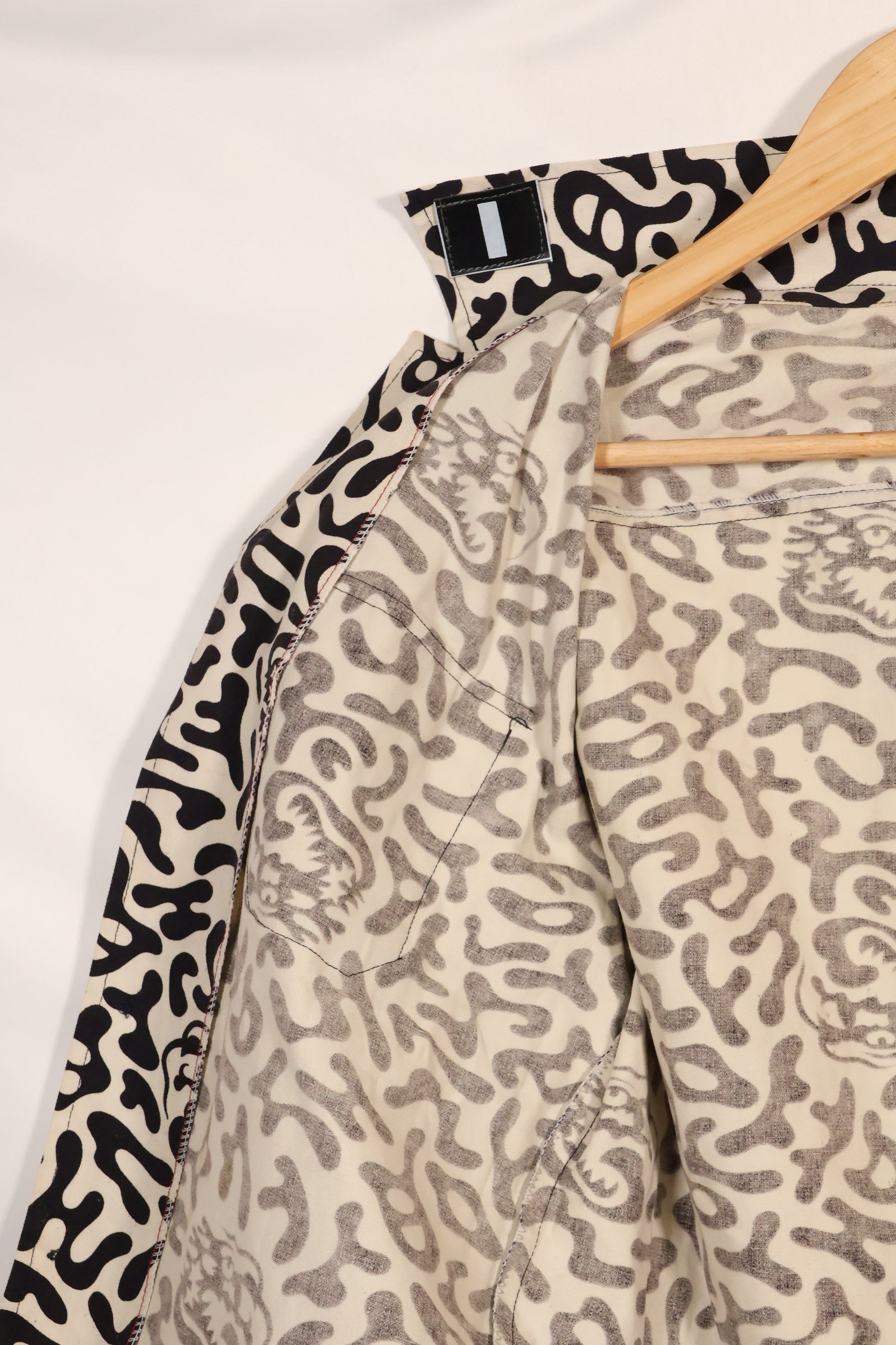 1980年代　韓国　学生用迷彩服　ハングル迷彩　シャツ　ほぼ未使用　B