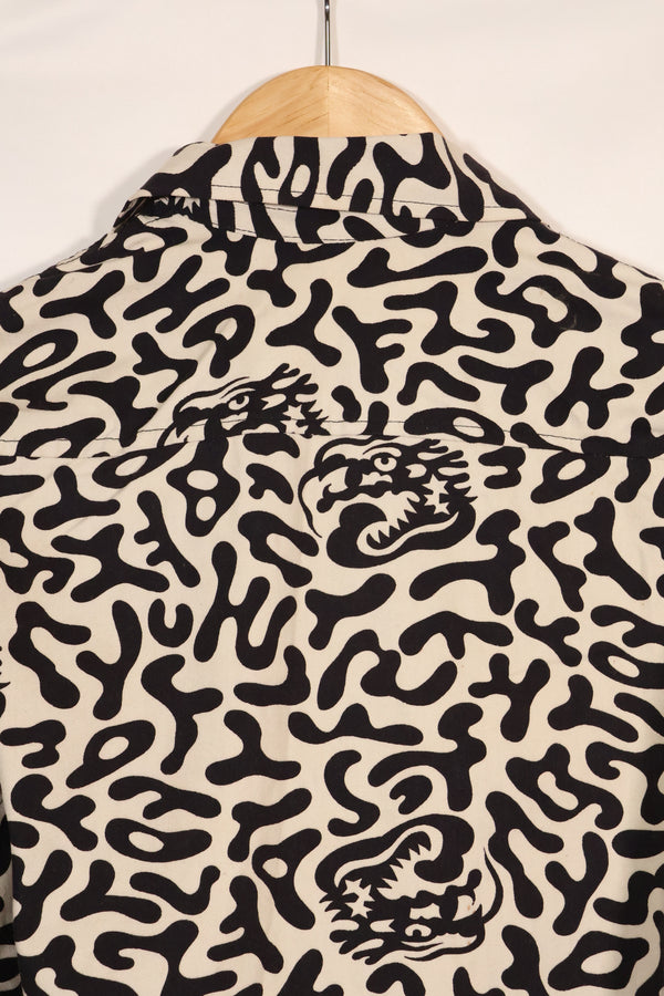 1980年代　韓国　学生用迷彩服　ハングル迷彩　シャツ　ほぼ未使用　B