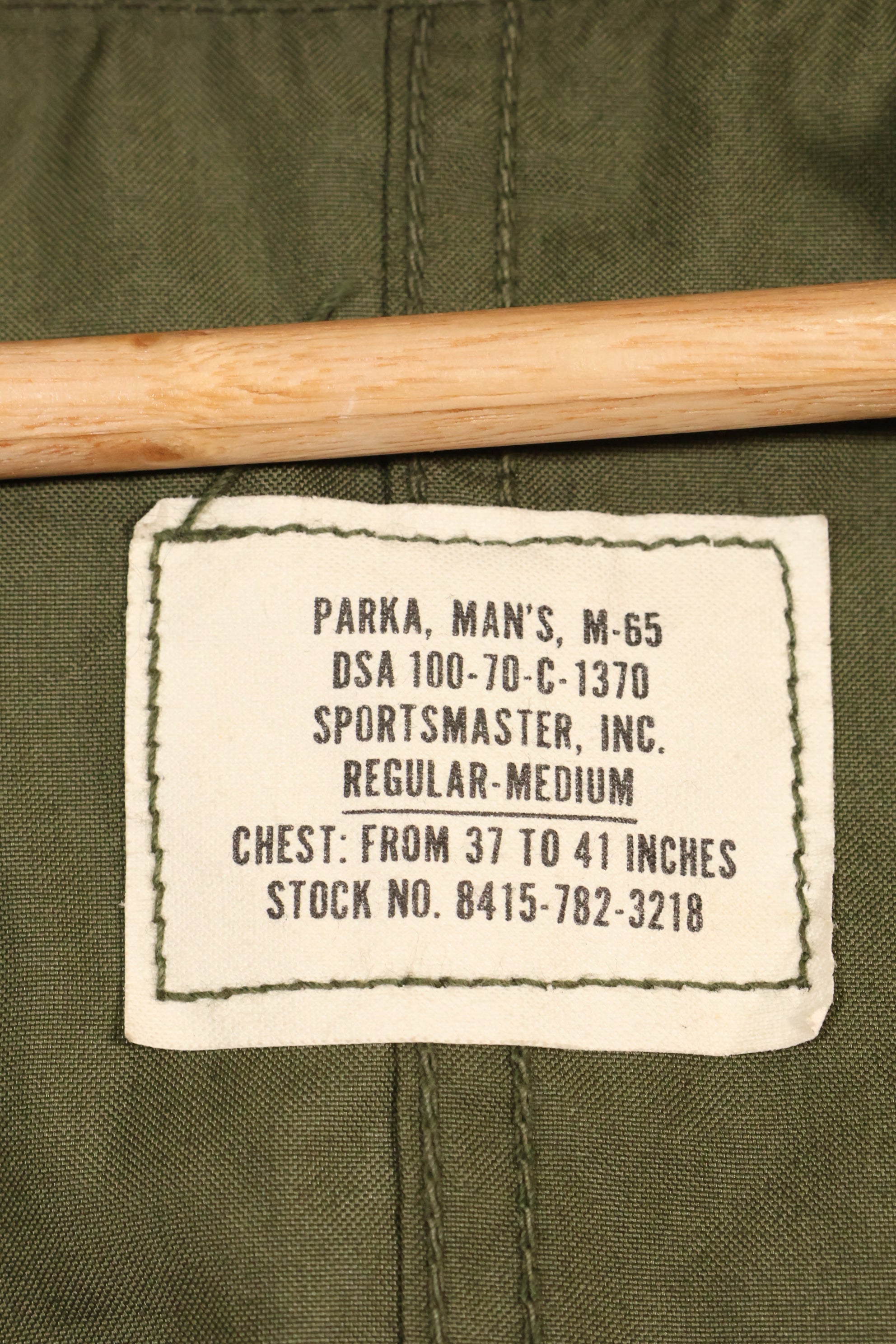 1970年契約　M-R　デッドストック　アメリカ軍　M65　フィールドパーカー　アルミジッパー　長期保管品