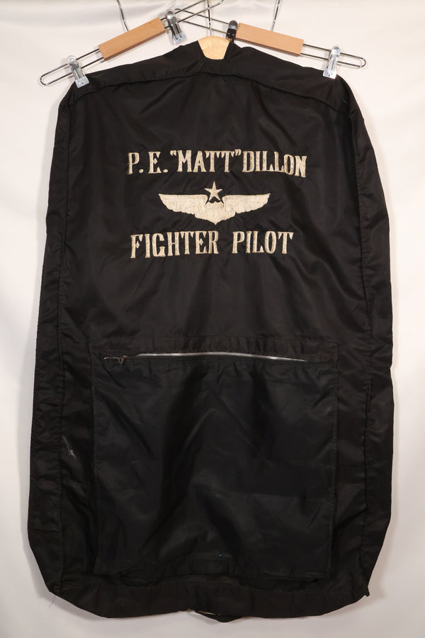 1960年代　個人調達品　戦闘機パイロット　フライトジャケット&制服用　スーツバッグ　刺繍入　中古品