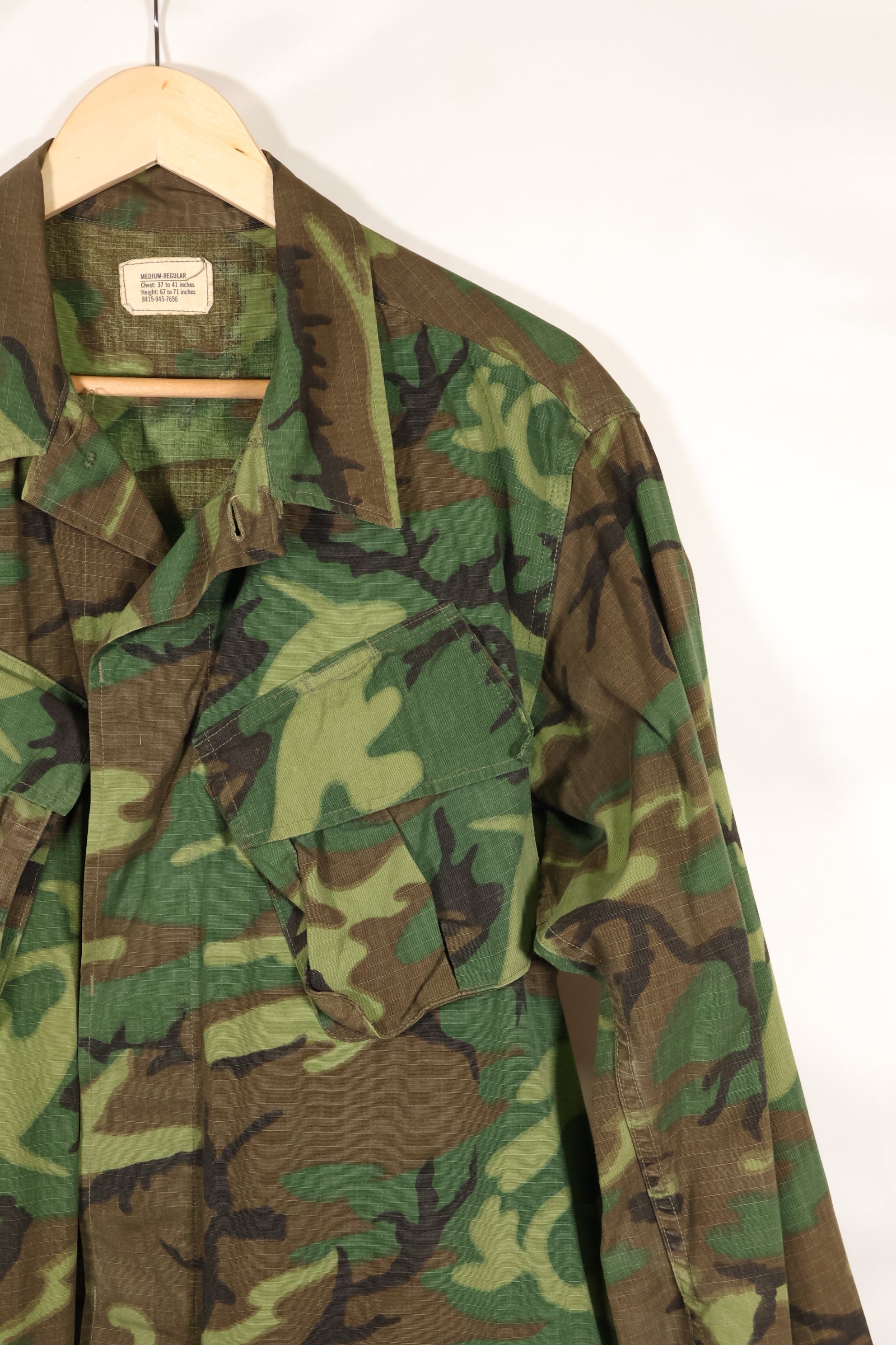 1969年契約　M-R　リップストップ　ERDL迷彩　ジャングルファティーグ　ジャケット　状態良い　中古品