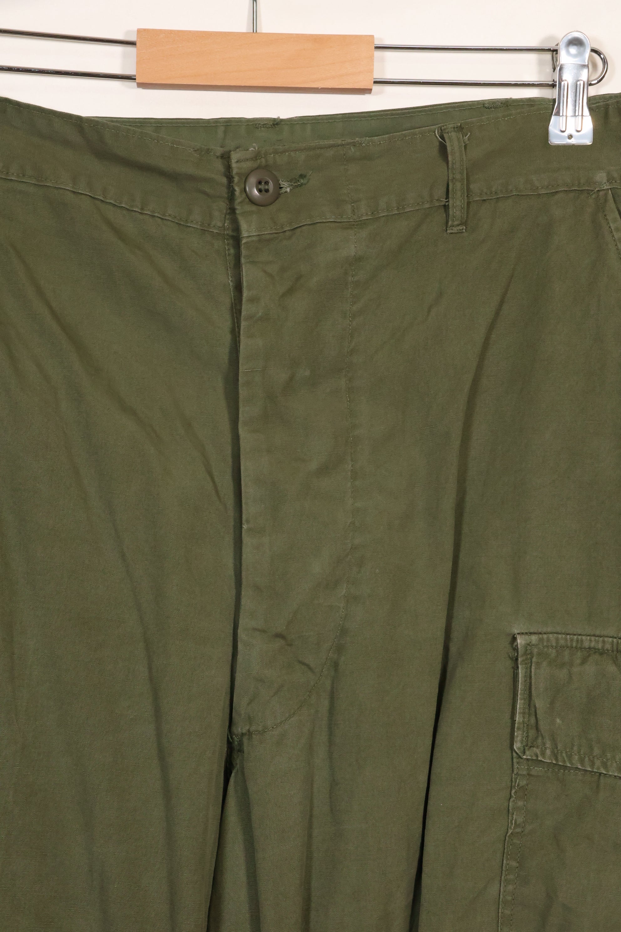 1967 Contract L-L 3rd Model Jungle Fatigue Pants with hem up, used.