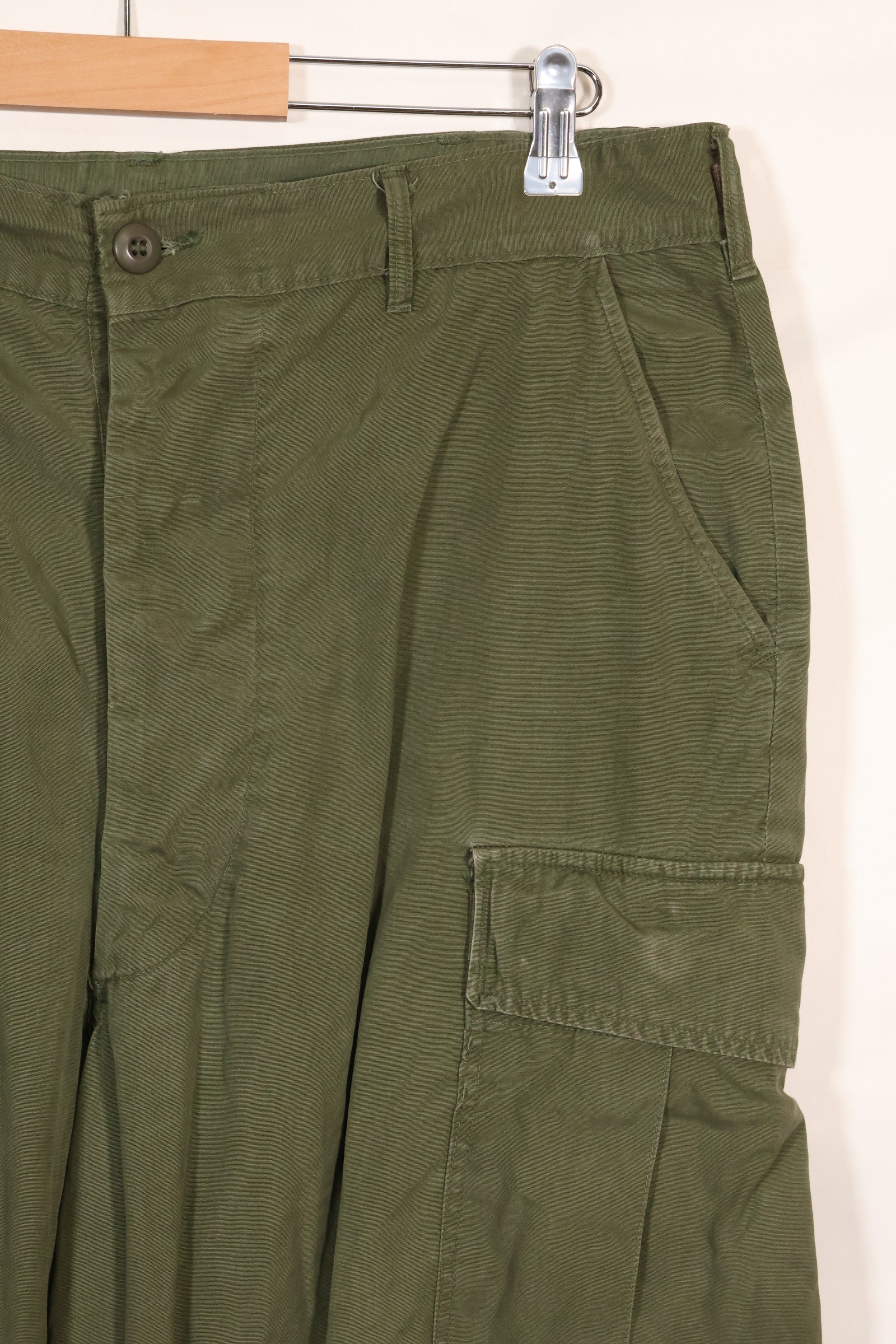 1967 Contract L-L 3rd Model Jungle Fatigue Pants with hem up, used.