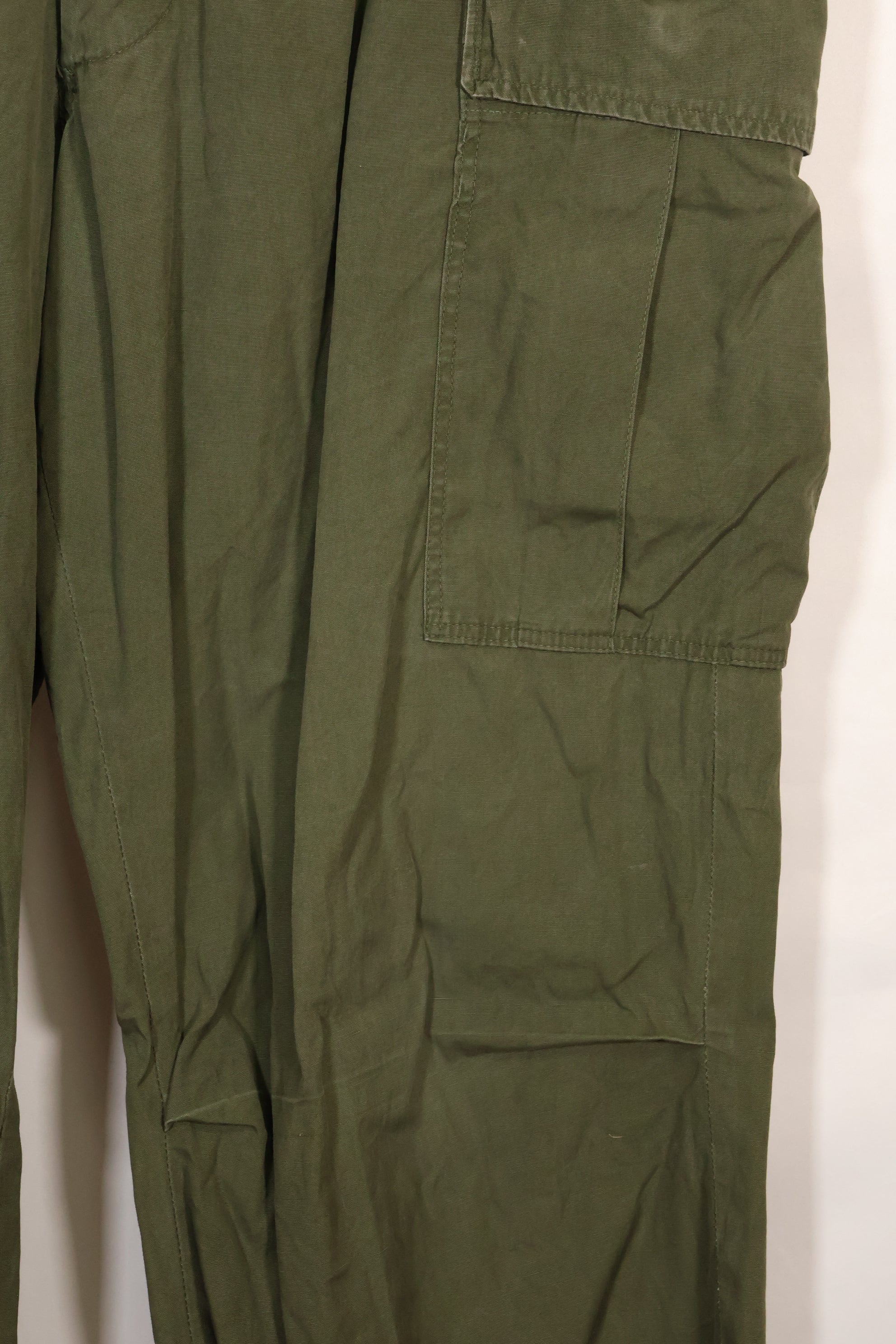 1967 Contract L-L 3rd Model Jungle Fatigue Pants with hem up, used.