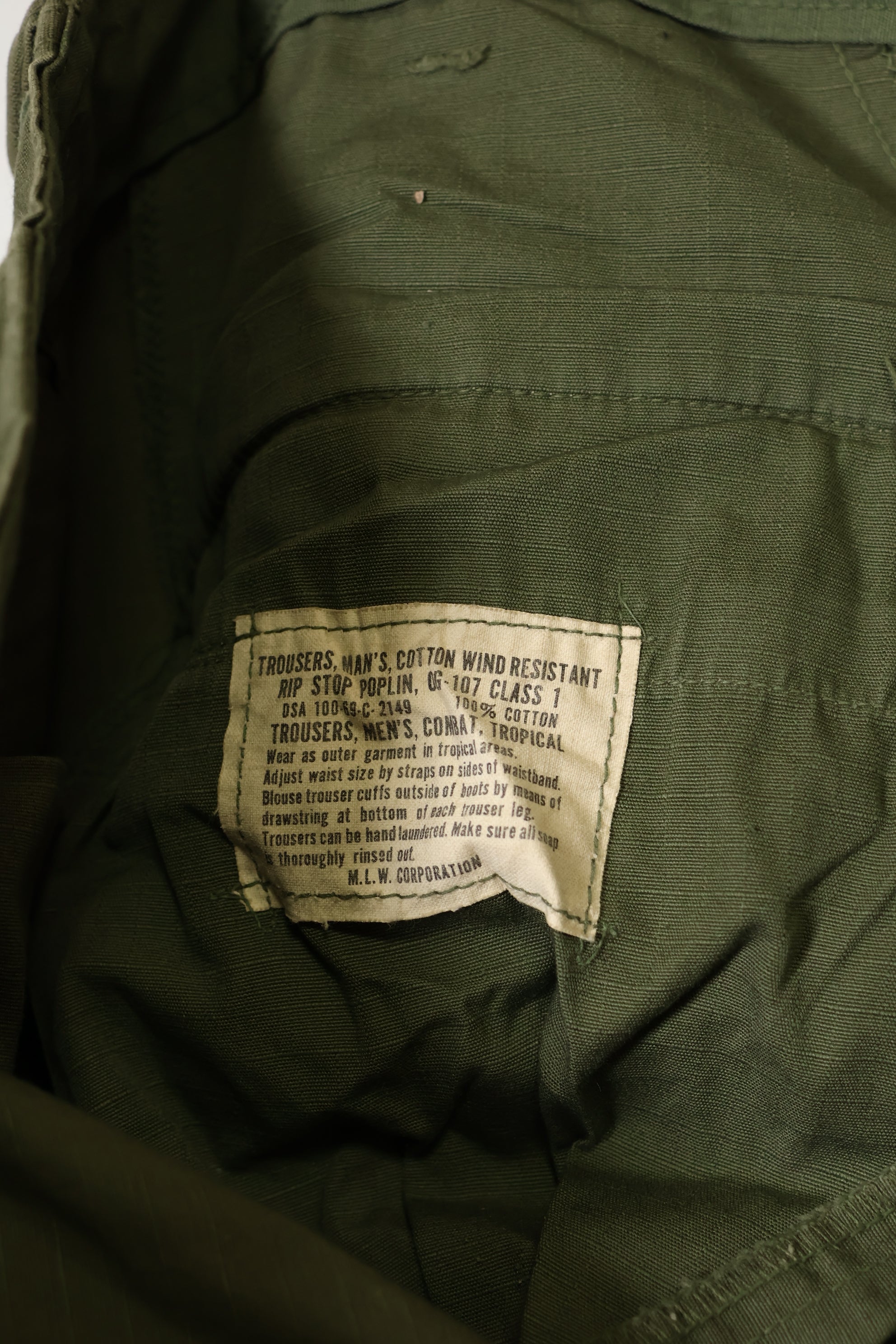 実物　1969年製　4th Model ジャングルファティーグ　SMALL-SHORT　パンツ　中古品