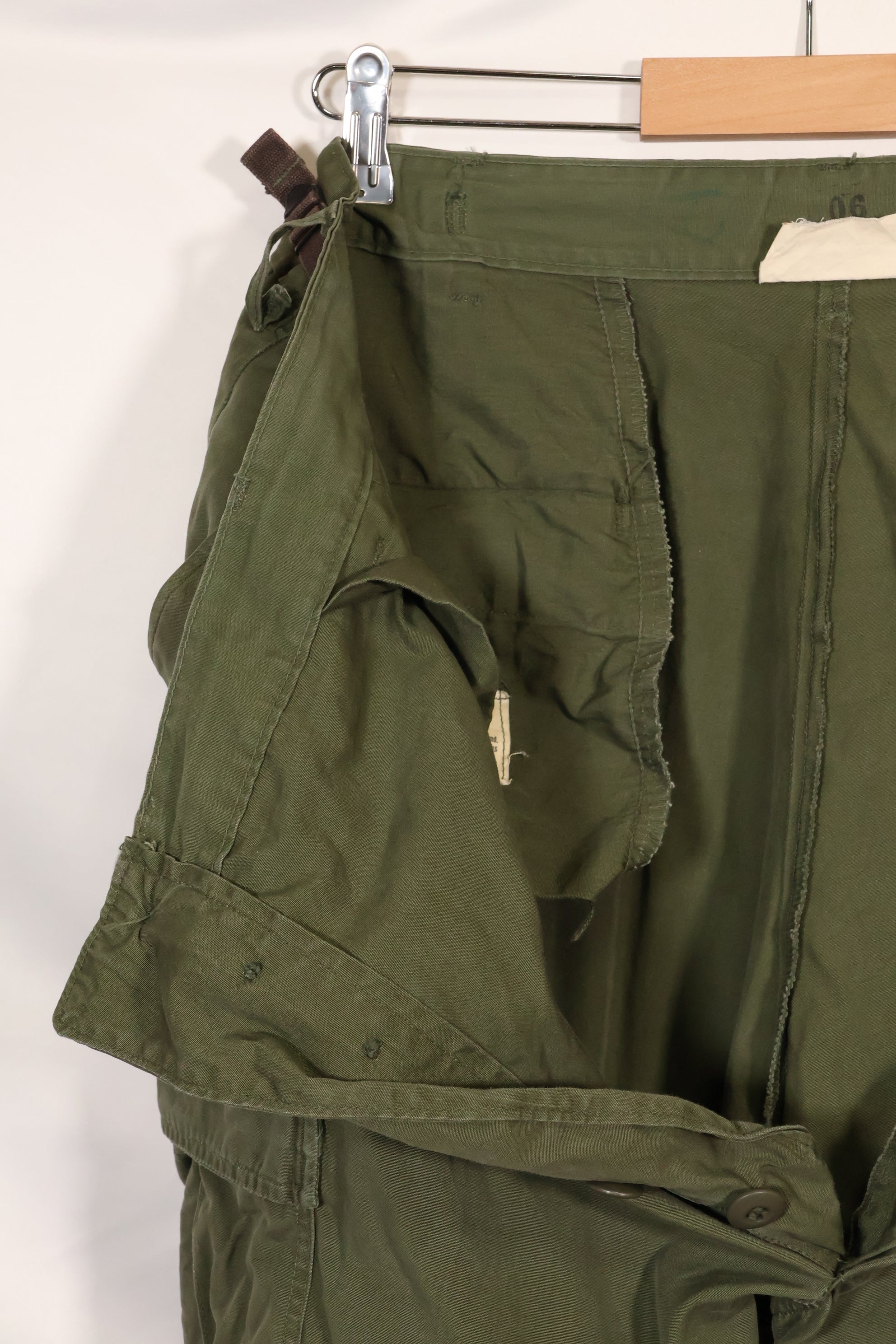 1967 Contract L-L 3rd Model Jungle Fatigue Pants with hem up, used.